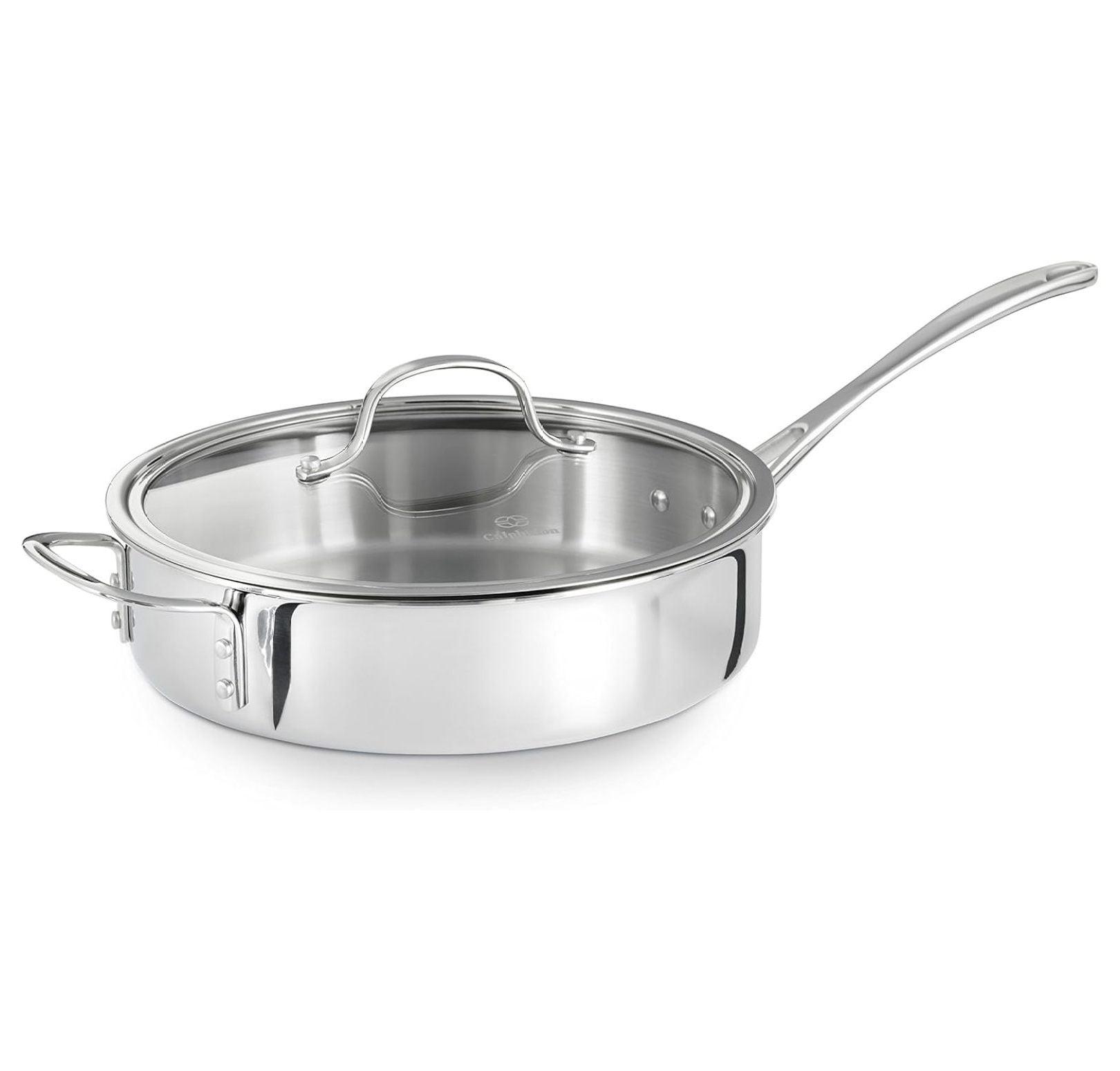 Tri-Ply Stainless Steel 3-Quart Deep Saute Pan with Lid