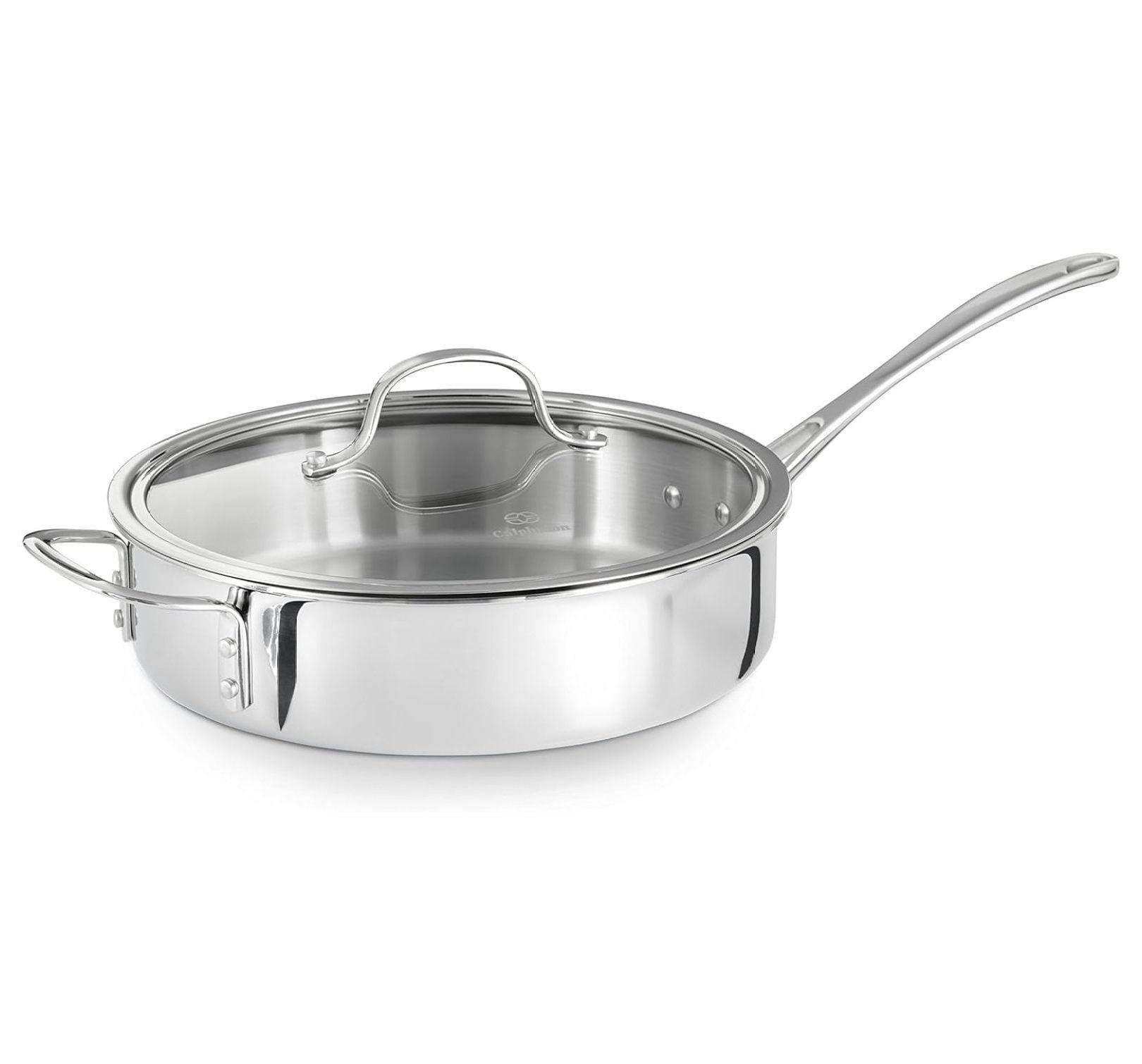 Tri-Ply Stainless Steel 3-Quart Deep Saute Pan with Lid