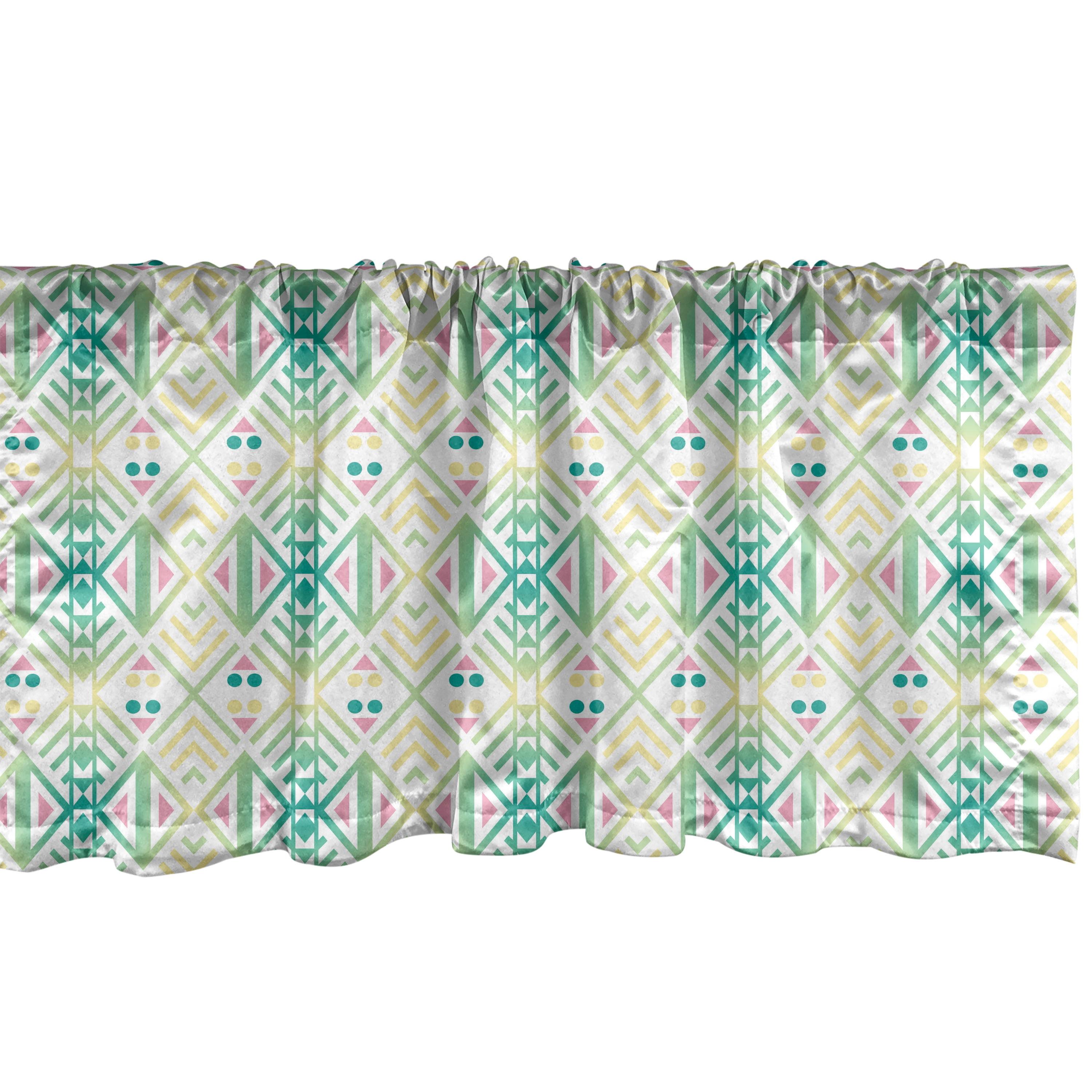 Ambesonne Tribal Valance Pack of 2 Native Geometric Rhombus  Multicolor