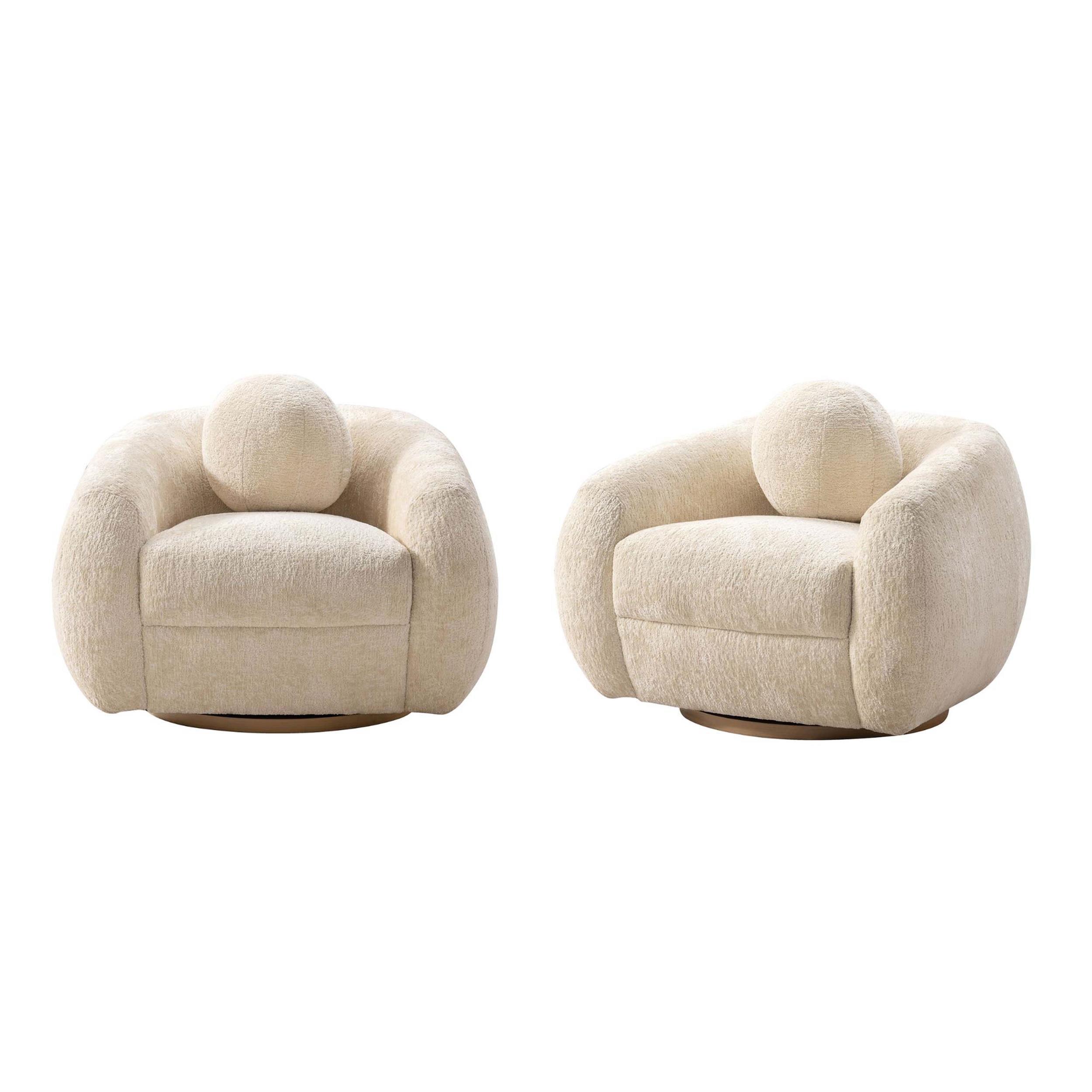 Manhattan Comfort Set of 2 Tribeca Modern Chenille Upholstered Accent Chairs