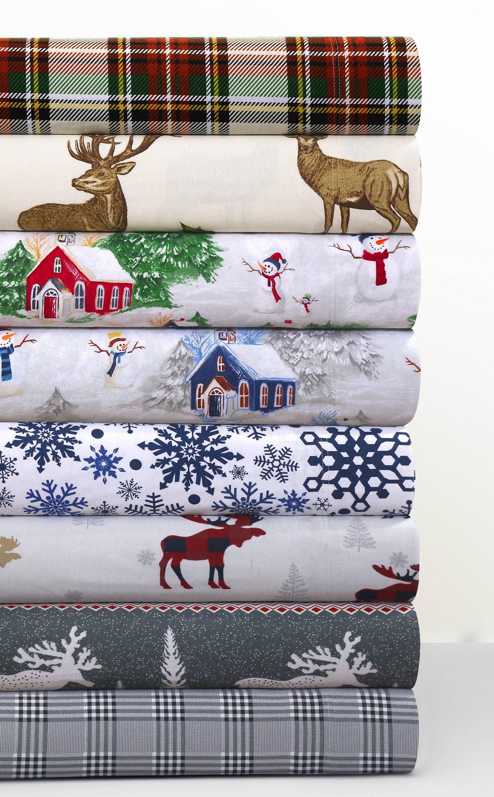 Cozy Flannel Novelty and Holiday Printed Extra Deep Pocket Bed Sheet Set