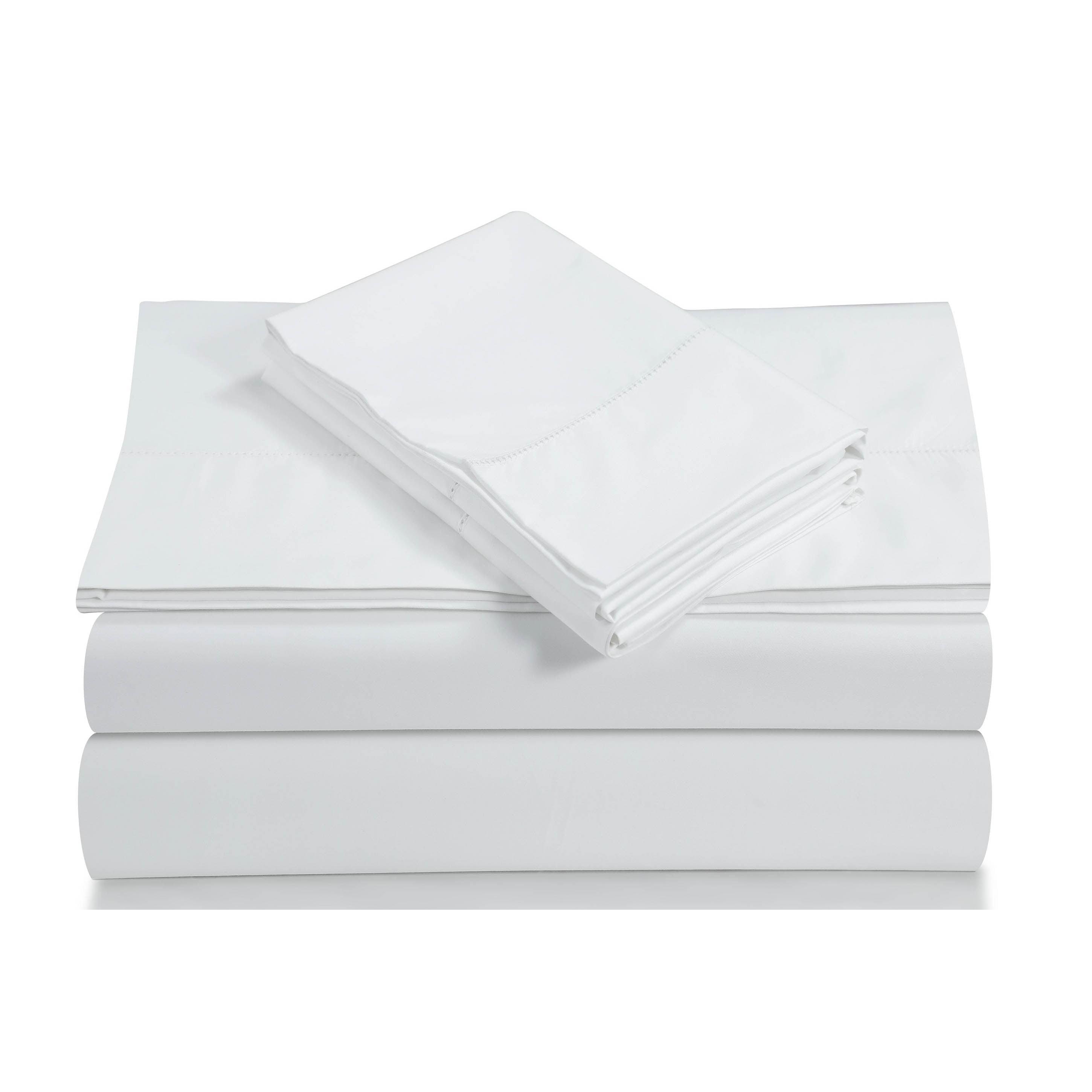 Tribeca Living Egyptian Cotton 800 Thread Count Deep Pocket Bed Sheet Set White Queen Modern & Contemporary, Casual