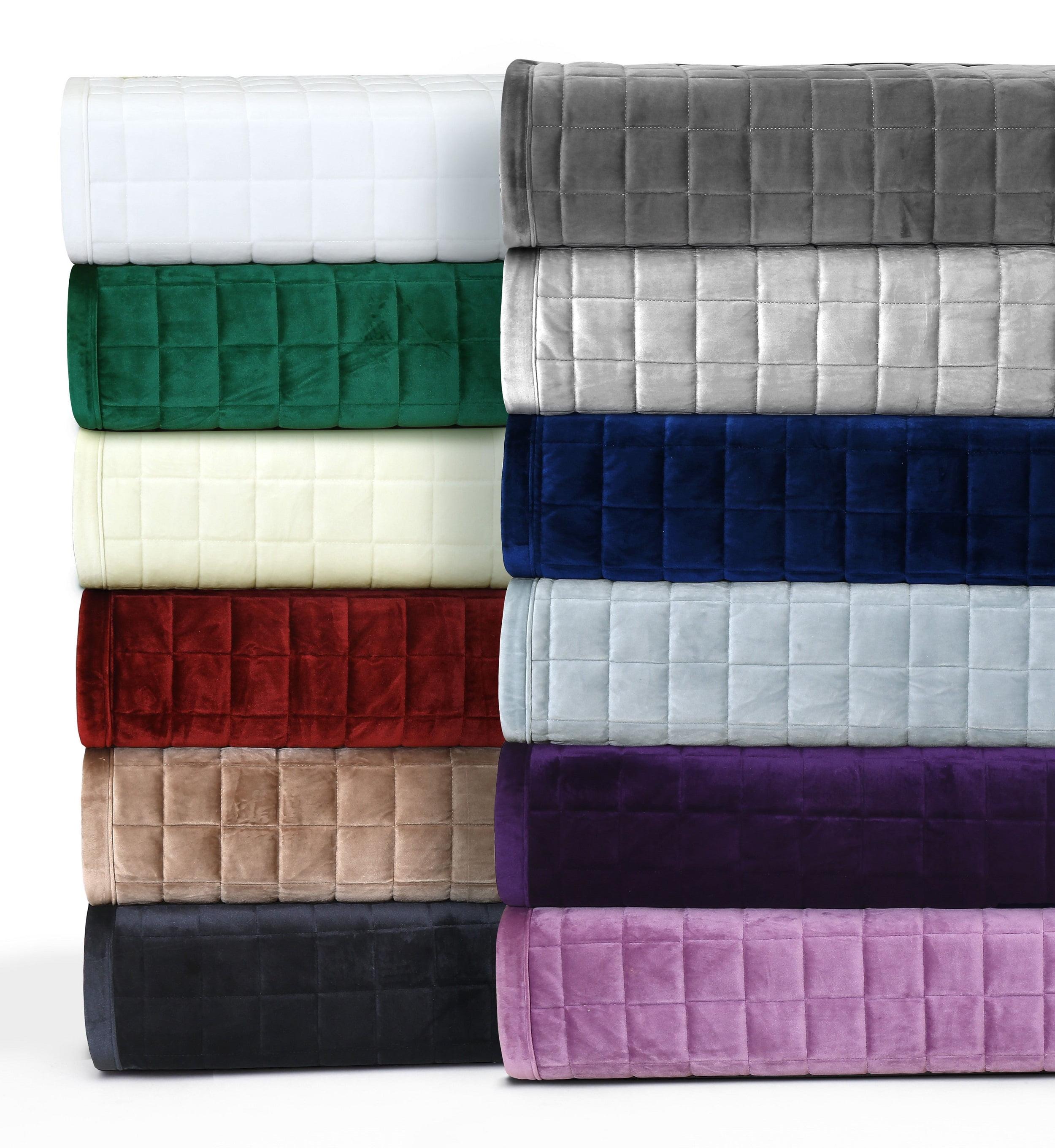 Tribeca Living Florence Velvet Oversized Solid Quilt Set King Taupe