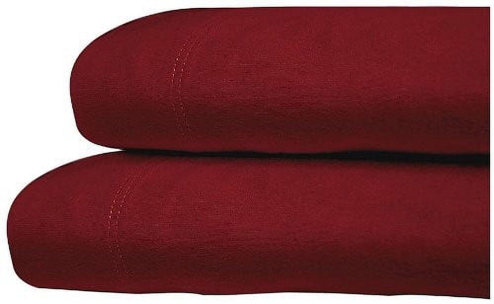 Tribeca Living Luxury Solid Flannel Deep Pocket Sheet Set Dark Red Queen