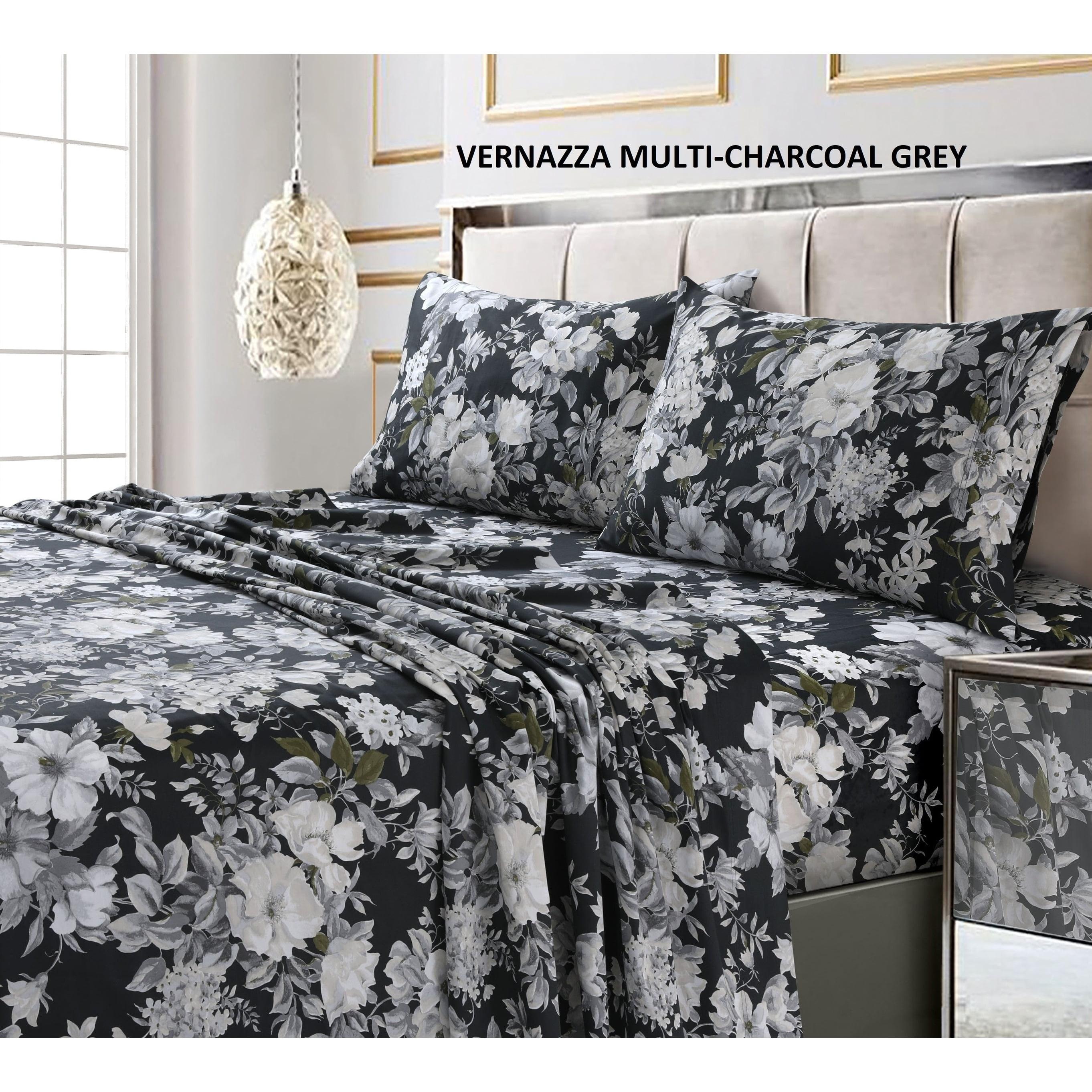 Tribeca Living Tribeca Living Printed 300 Thread Count Sheets 100% Cotton Floral Sheet Set