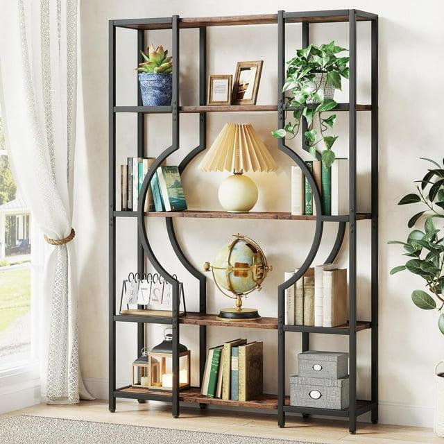 Tribesigns 5-Tier Bookshelf and Bookcase, Wooden Book Shelf with 12 Open Display Shelves
