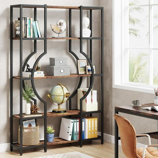 Tribesigns 5-Tier Bookshelf and Bookcase, Wooden Book Shelf with 12 Open Display Shelves