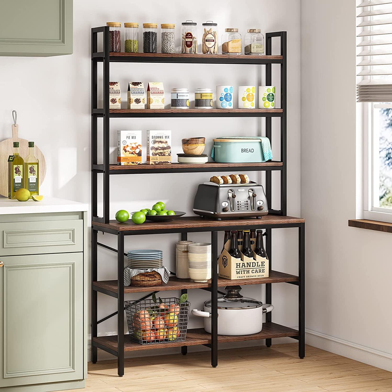Tribesigns 7-Tier L-Shaped Bookshelf, Modern Corner Book Display Shelving Unit Black