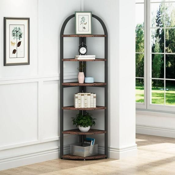 Hommoo 6-Tier Corner Shelf, 71 inch Tall Corner Bookshelf for Small Space
