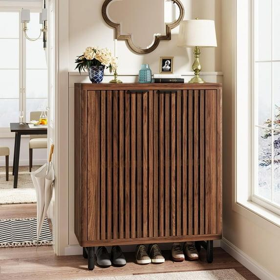 Tribesigns 6-Tier Bathroom Floor Cabinet, Wooden Bathroom Storage Cabinet, Large Sideboard Cabient for Bathroom/Kitchen/Living Room (Walnut)