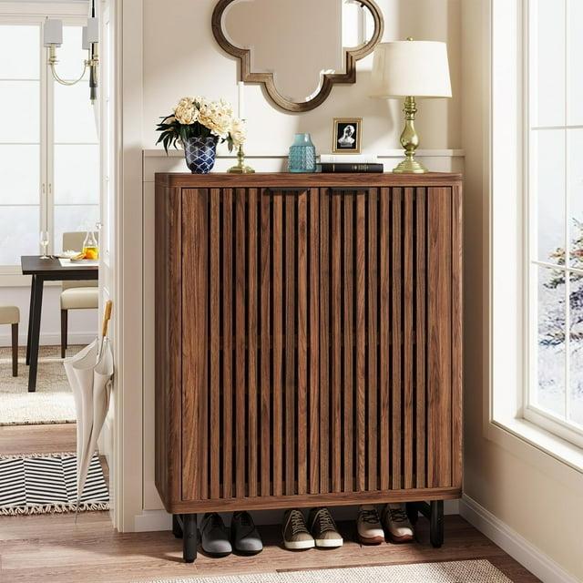Tribesigns 6-Tier Bathroom Floor Cabinet, Wooden Bathroom Storage Cabinet, Large Sideboard Cabient for Bathroom/Kitchen/Living Room (Walnut)