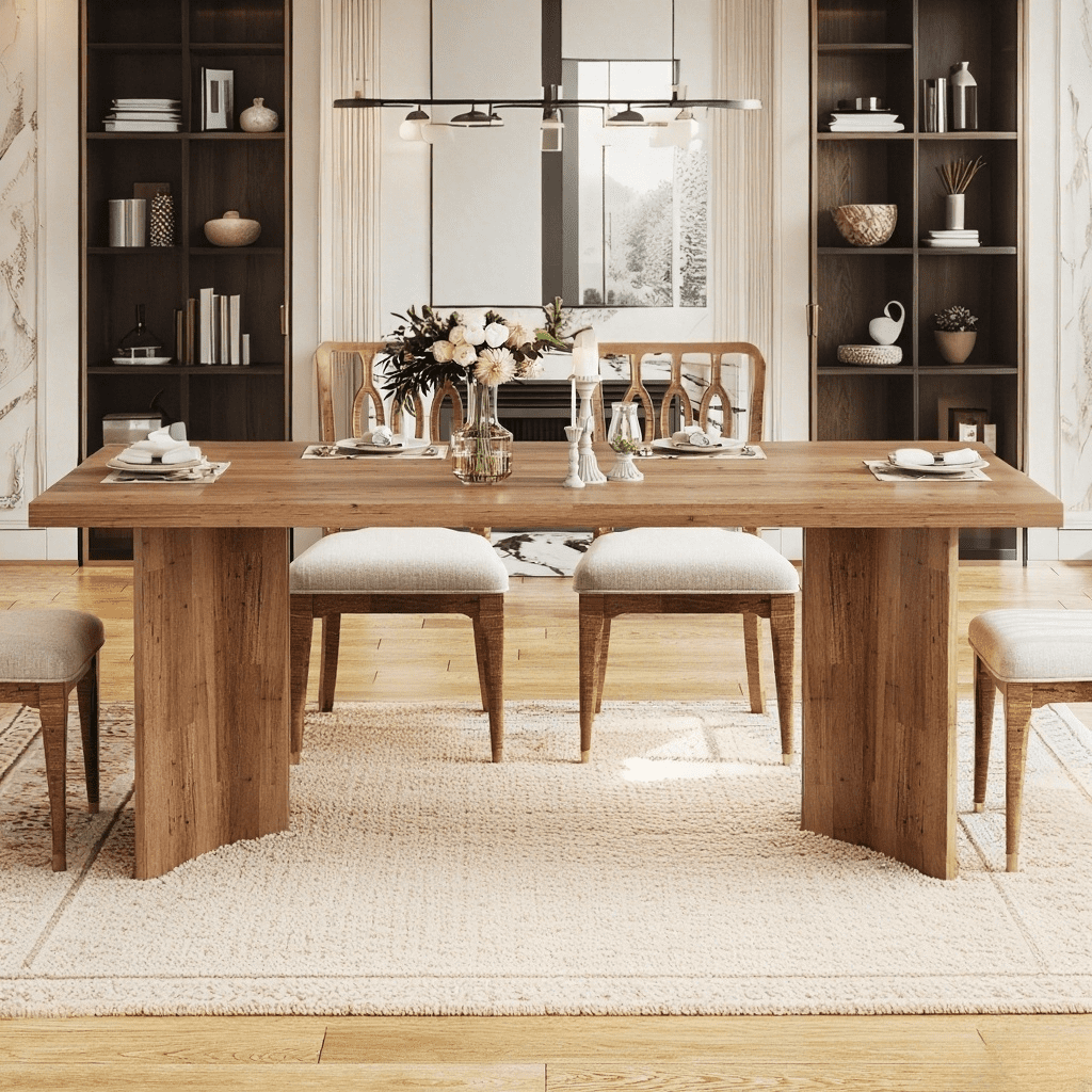 Tribesigns 63" Rectangular Dining Table for 4-6 People, Walnut