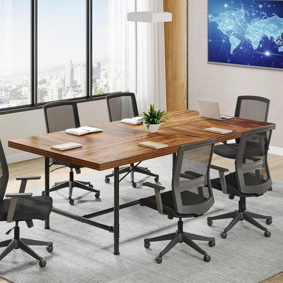 Tribesigns 6FT Conference Table, 70.8" Rectangle Meeting Seminar Table, Modern Training Table, Boardroom Desk for Office, Brown
