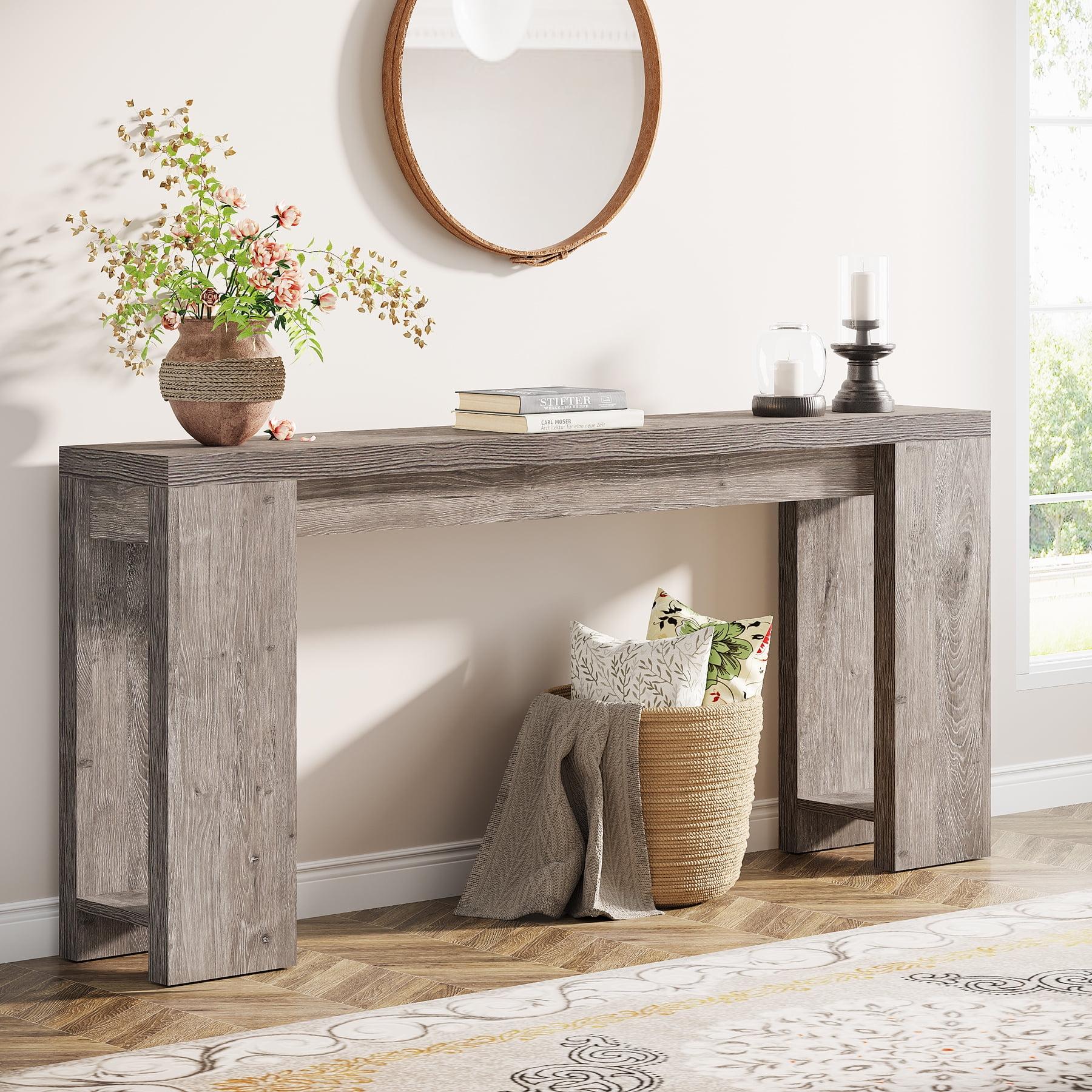 Millwood Pines 70.9" Console Table For Entryway, Farmhouse Wood Sofa Couch Tale