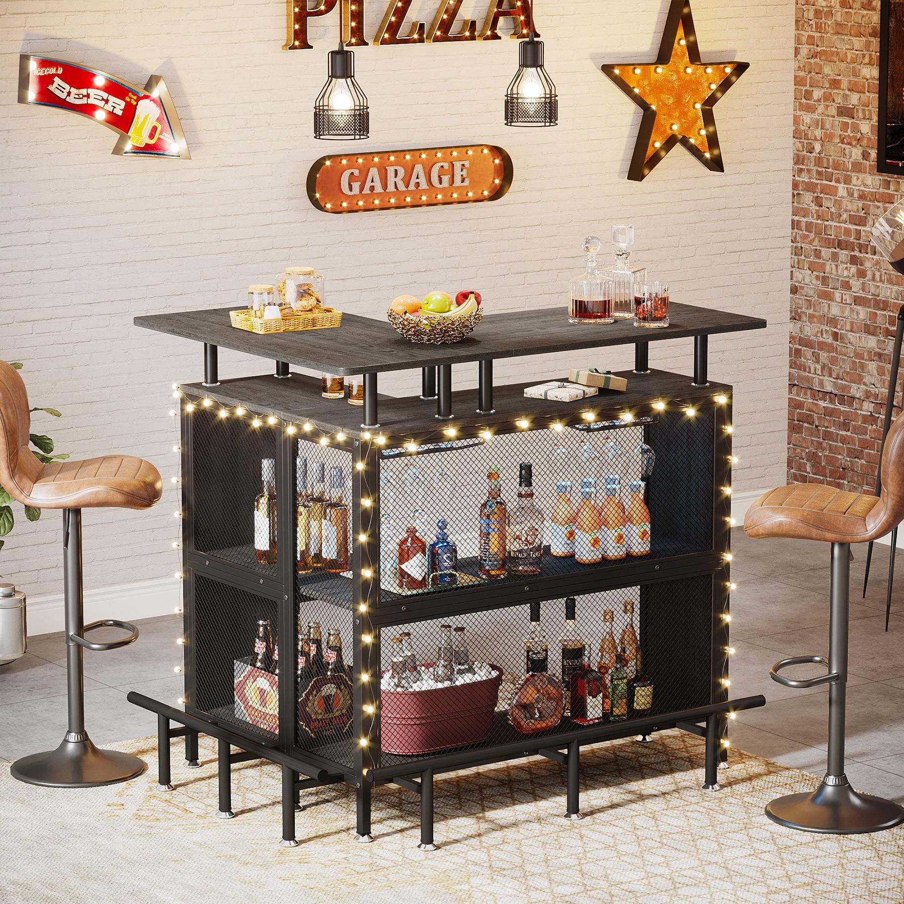 Tribesigns 2-Tier L-Shaped Home Bar Unit