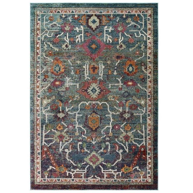 Tribute Every Distressed Vintage Floral 5x8 Area Rug Multicolored