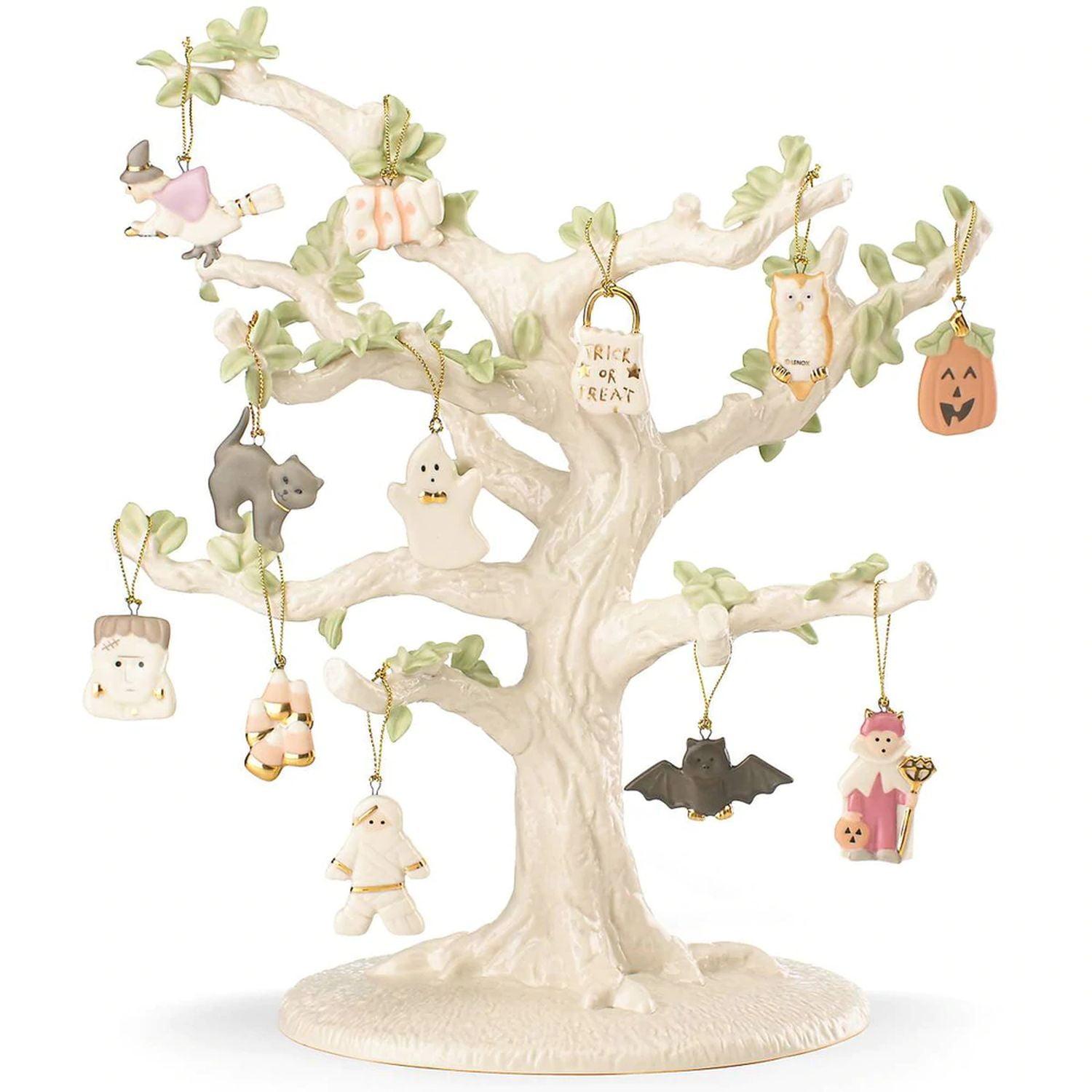 Lenox ORNAMENT TREES 13 Piece Trick or Treat Ornament and Tree Set