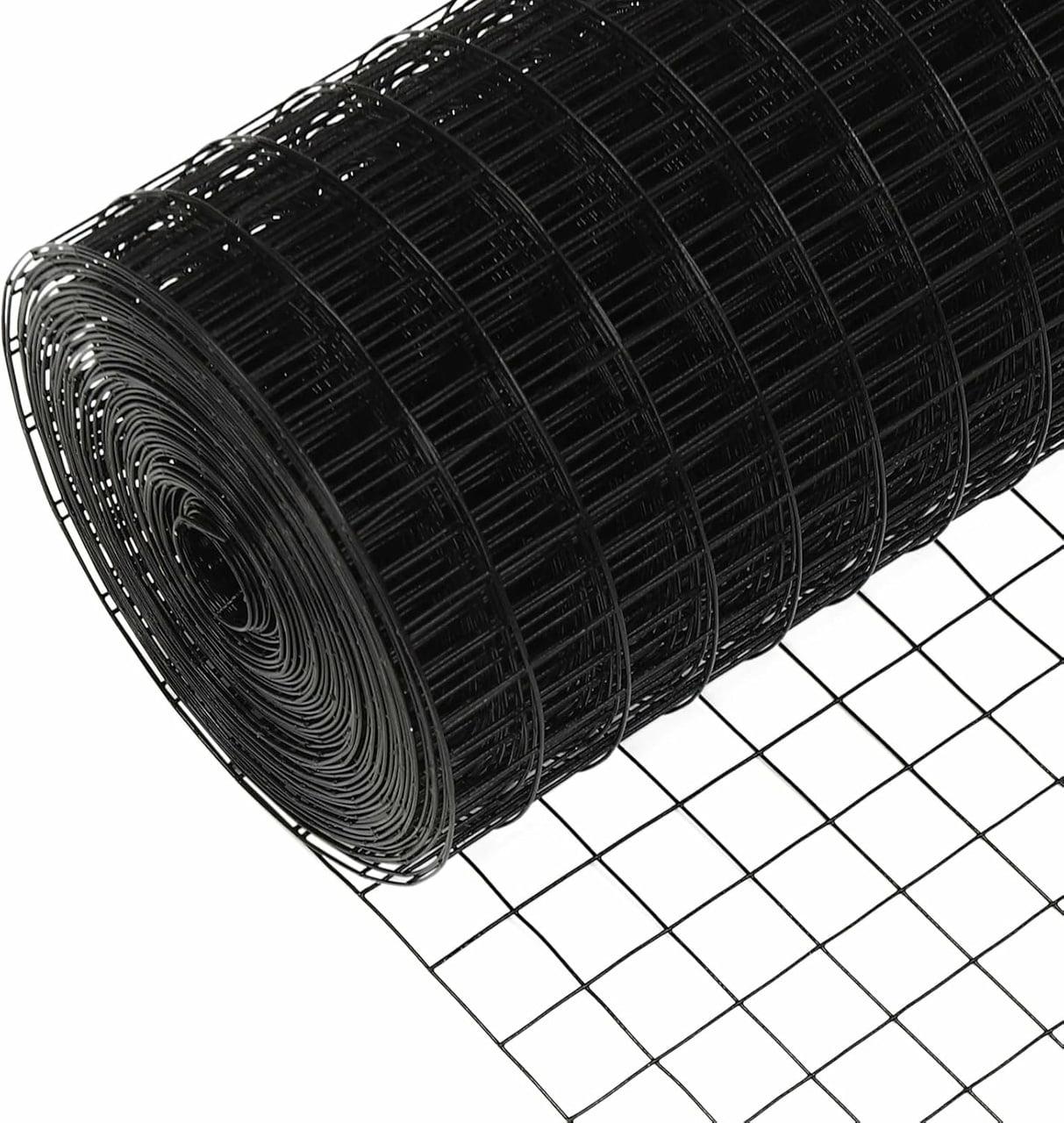 Trident Fence 6' x 100' 16ga. Welded Wire Fence Roll Black PVC Coated - 2"x 2" Mesh