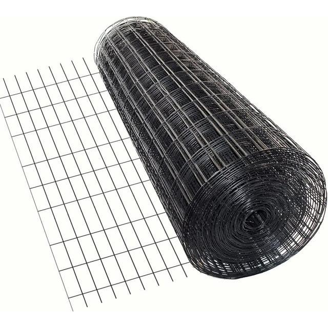 Trident Fence 8' x 100' Welded Wire Fence Roll Black PVC Coated - 2" x 4" Mesh