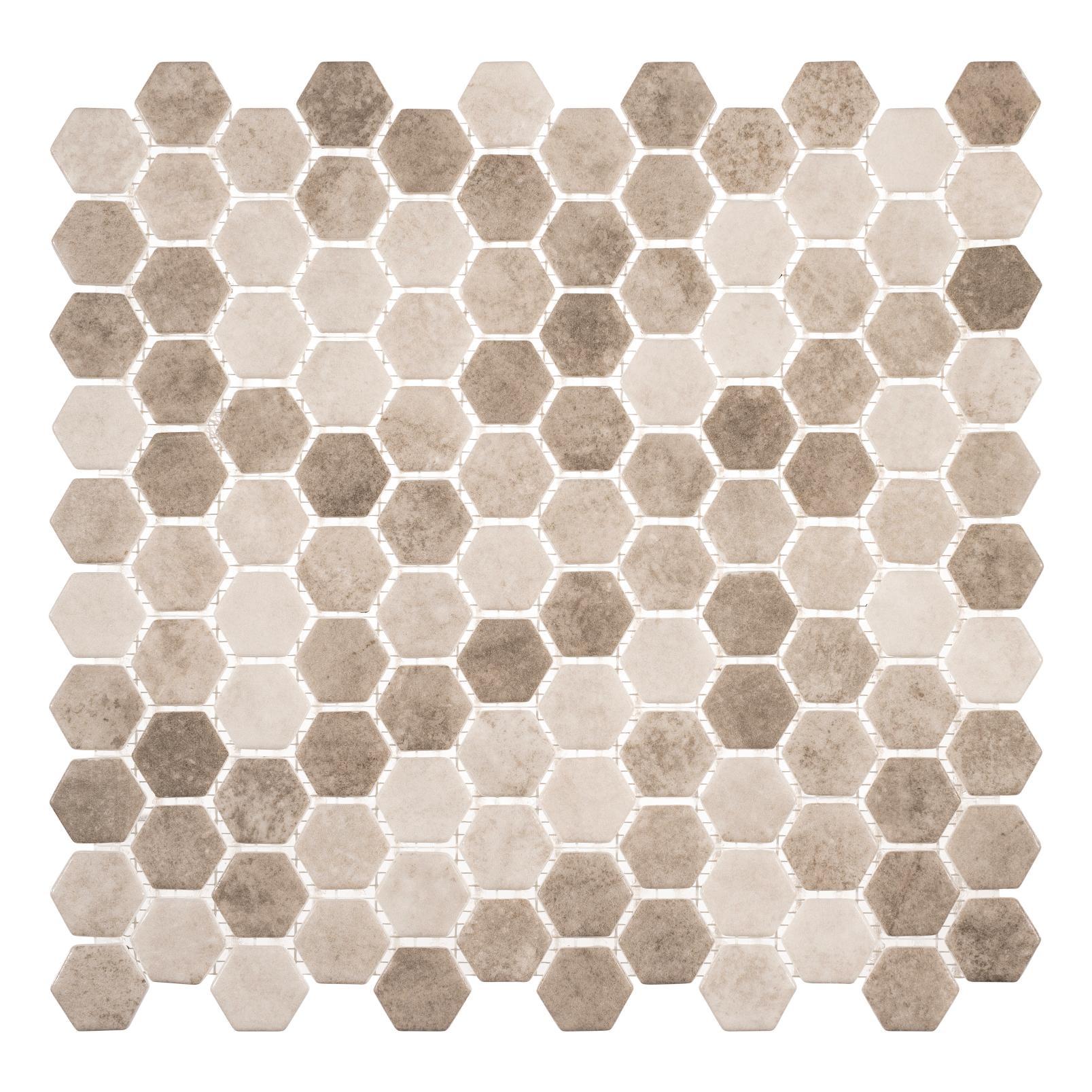 Trillions Hexagon Honeycomb Glass Mosaic Kitchen Backsplash, Bathroom, Shower, Pool, Wall and Floor Tile