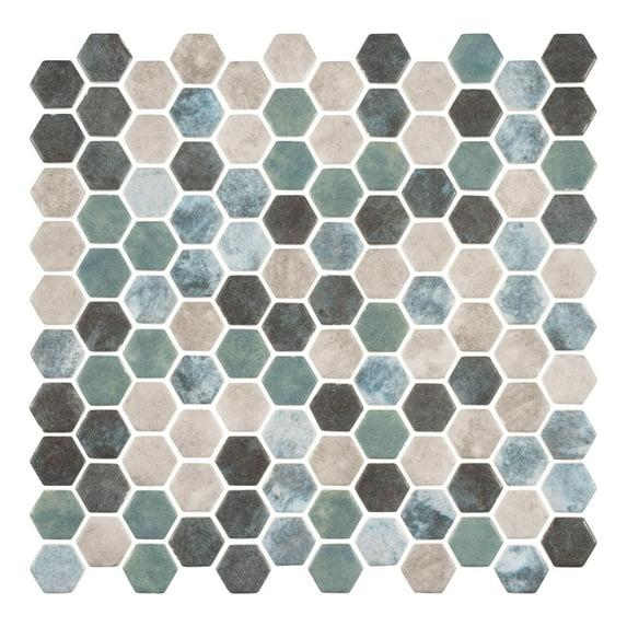 Trillions Hexagon Honeycomb Glass Mosaic Kitchen Backsplash, Bathroom, Shower, Pool, Wall and Floor Tile