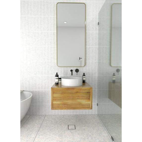 Trinity 22 in. x 48 in. Square Radius Mirror