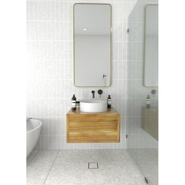 Trinity 22 in. x 48 in. Square Radius Mirror