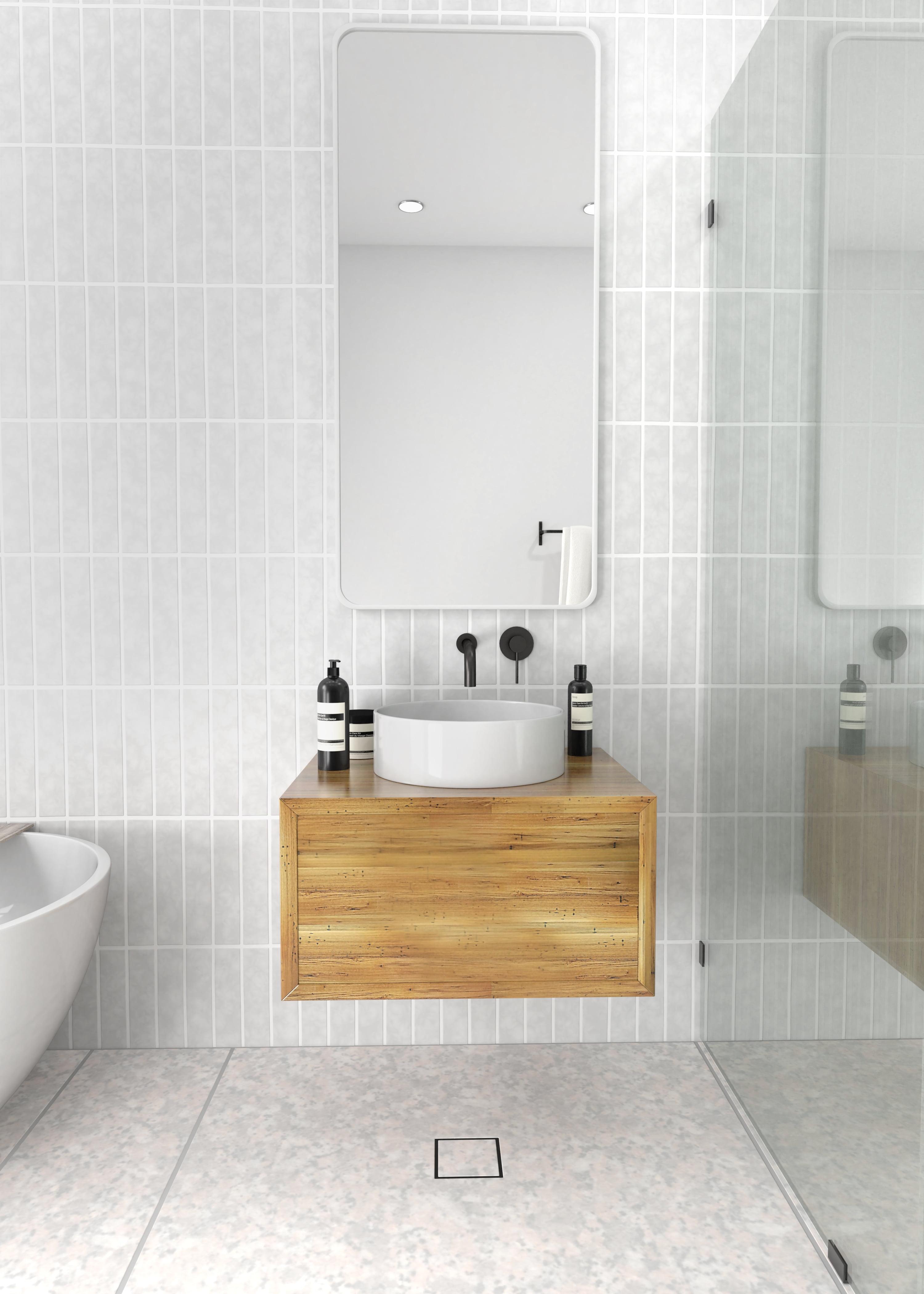 Trinity 22 in. x 48 in. Square Radius Mirror