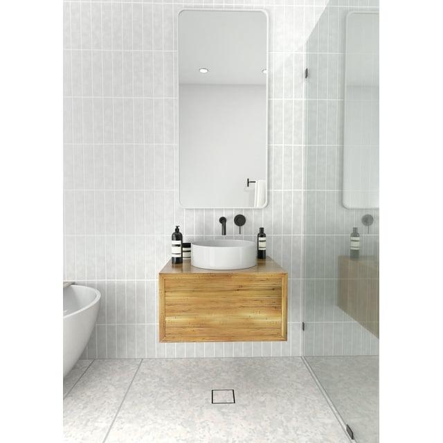 Trinity 22 in. x 48 in. Square Radius Mirror