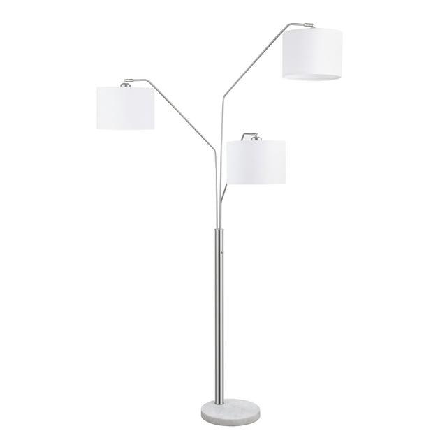 Trio Drum Shade Floor Lamp Satin Nickel