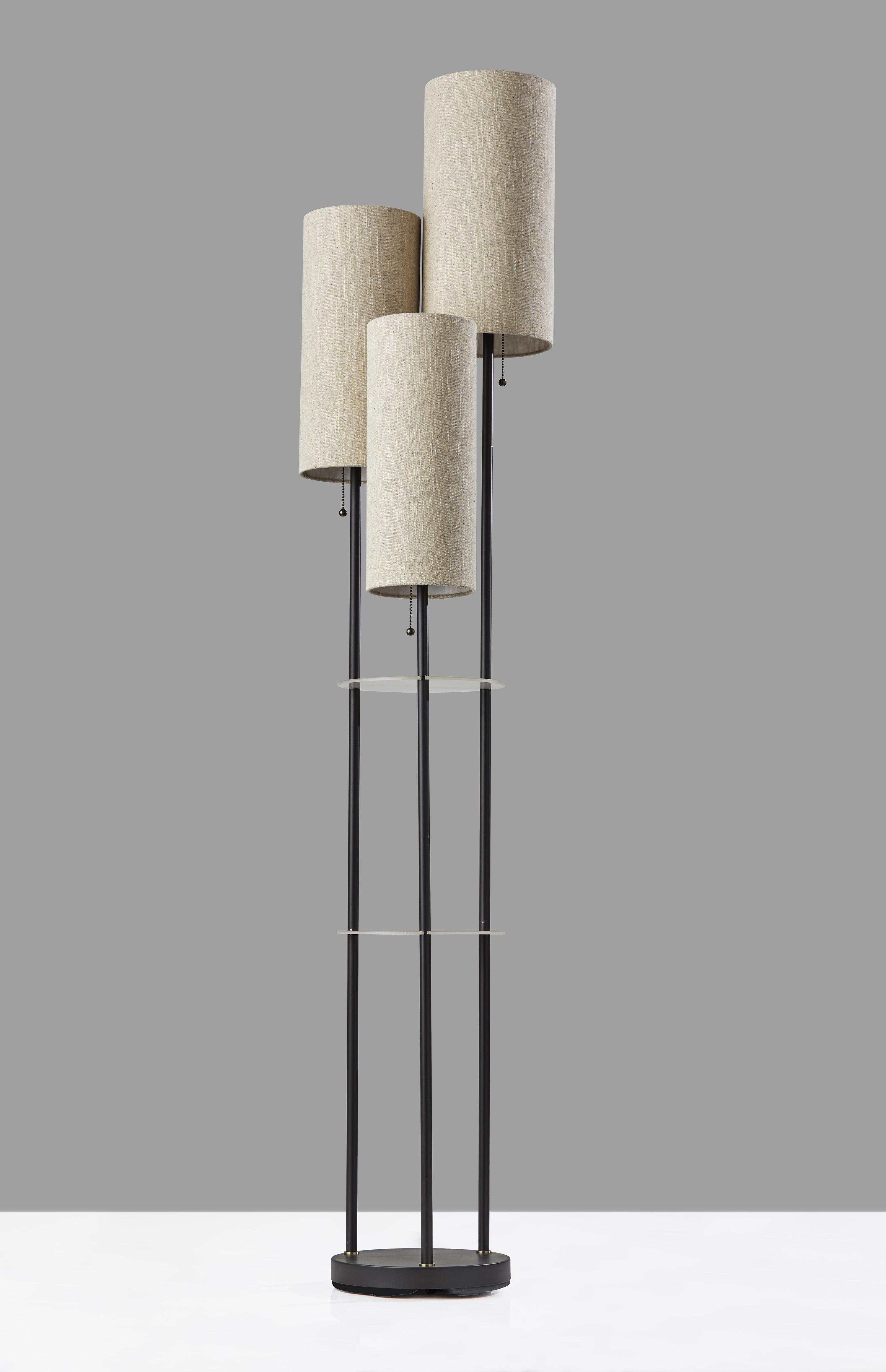 Trio Shelf Floor Lamp in Matte Black Finish