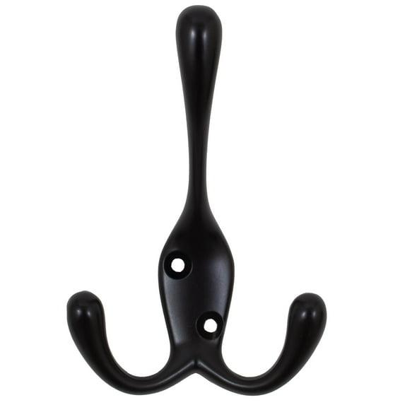 Triple Robe Hook, 3-15/16" High, Multiple Projections, Matte Black By Stone Harbor Hardware