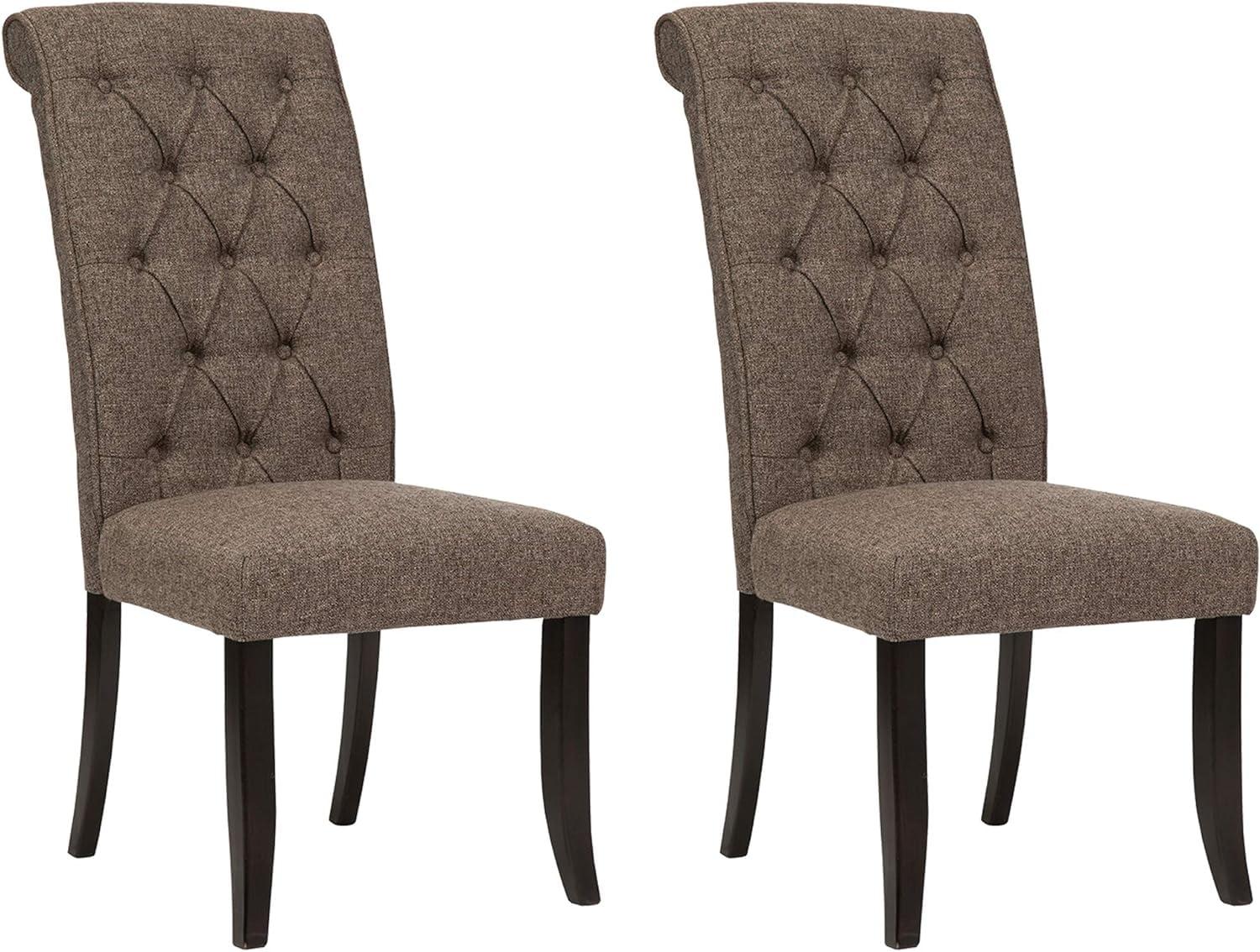 Tripton Graphite Linen Upholstered Side Chair with Tufted Back - Set of 2