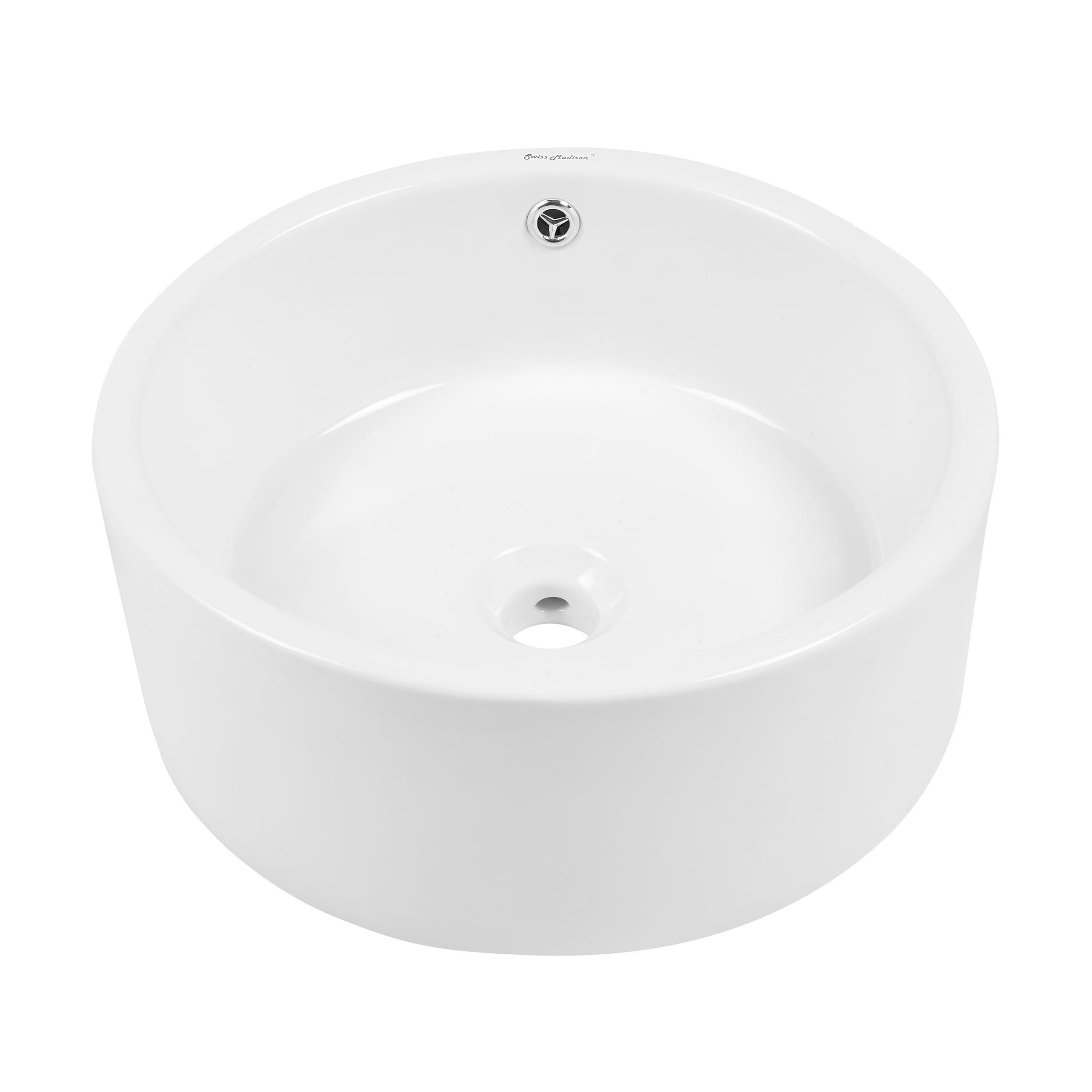 Trocadéro Round White Ceramic Bathroom Vessel Sink