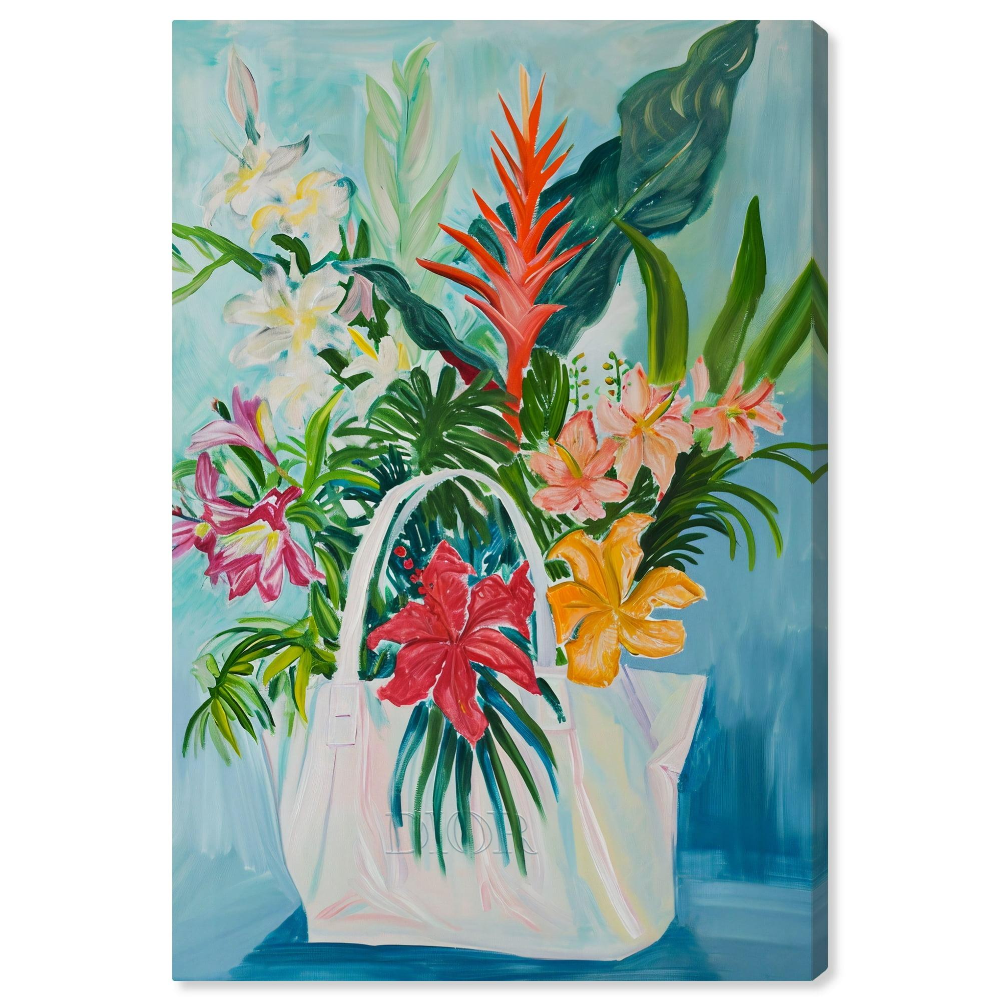 Art Remedy Art Remedy Tropical Flower Bag Framed Flowers In Vase Paintings 55517