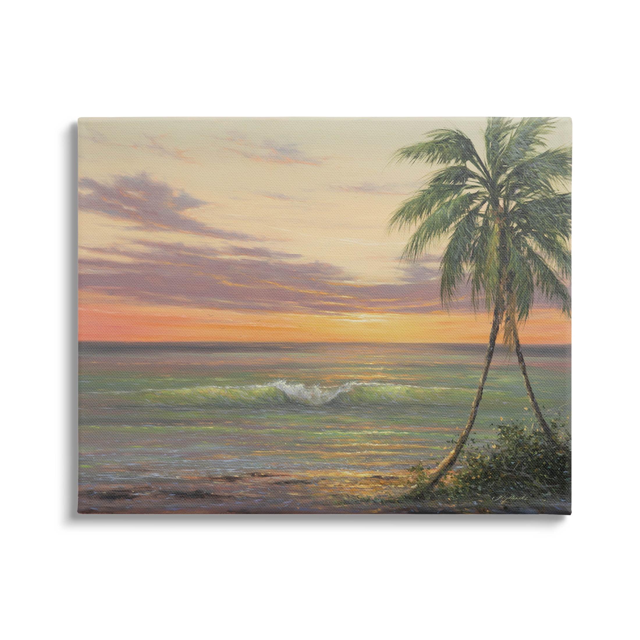 Stupell Industries " Tropical Ocean Waves Beach " by Martin Figlinski Painting Print
