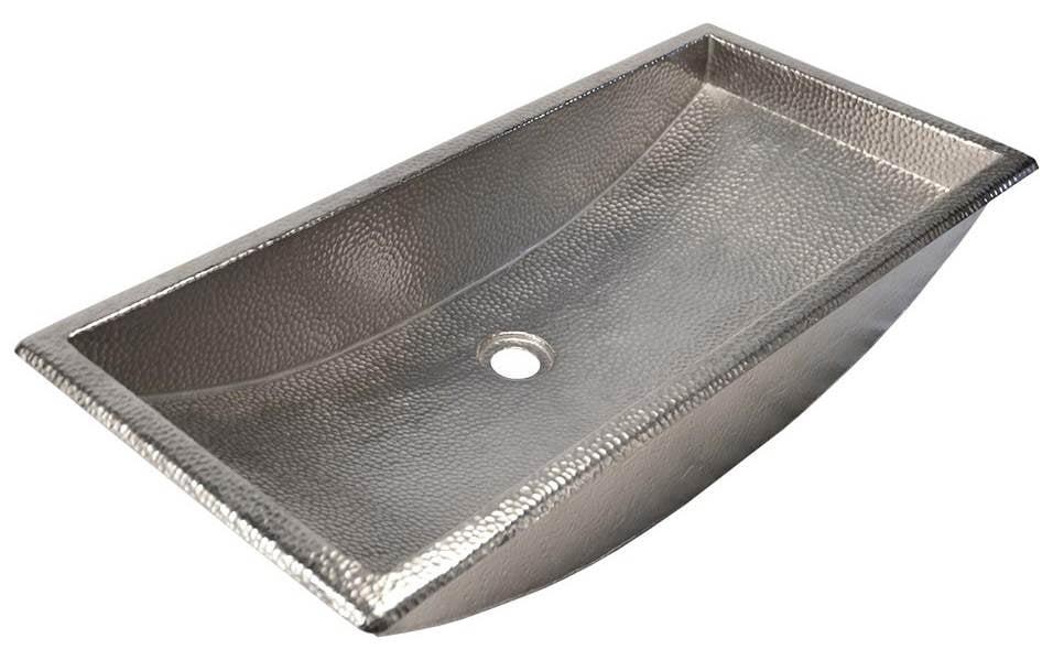 Copper Hand Hammered Rectangular Undermount Bathroom Sink