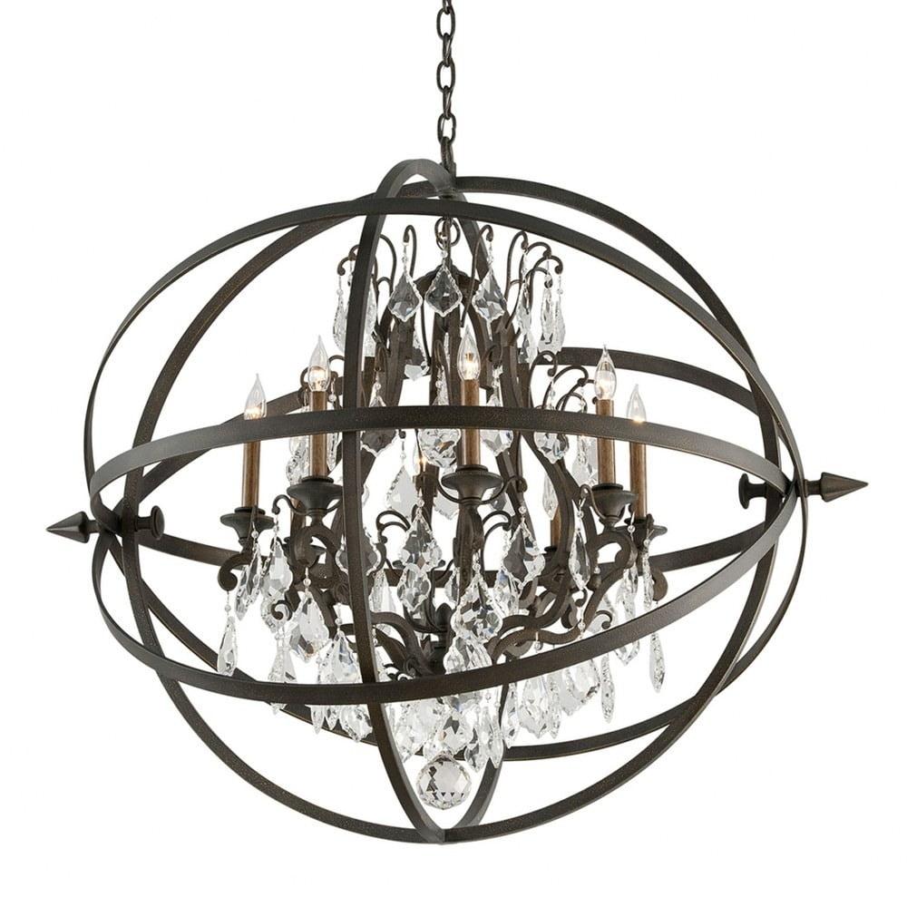 Byron Vintage Bronze 8-Light Hand-Worked Iron Cage Chandelier