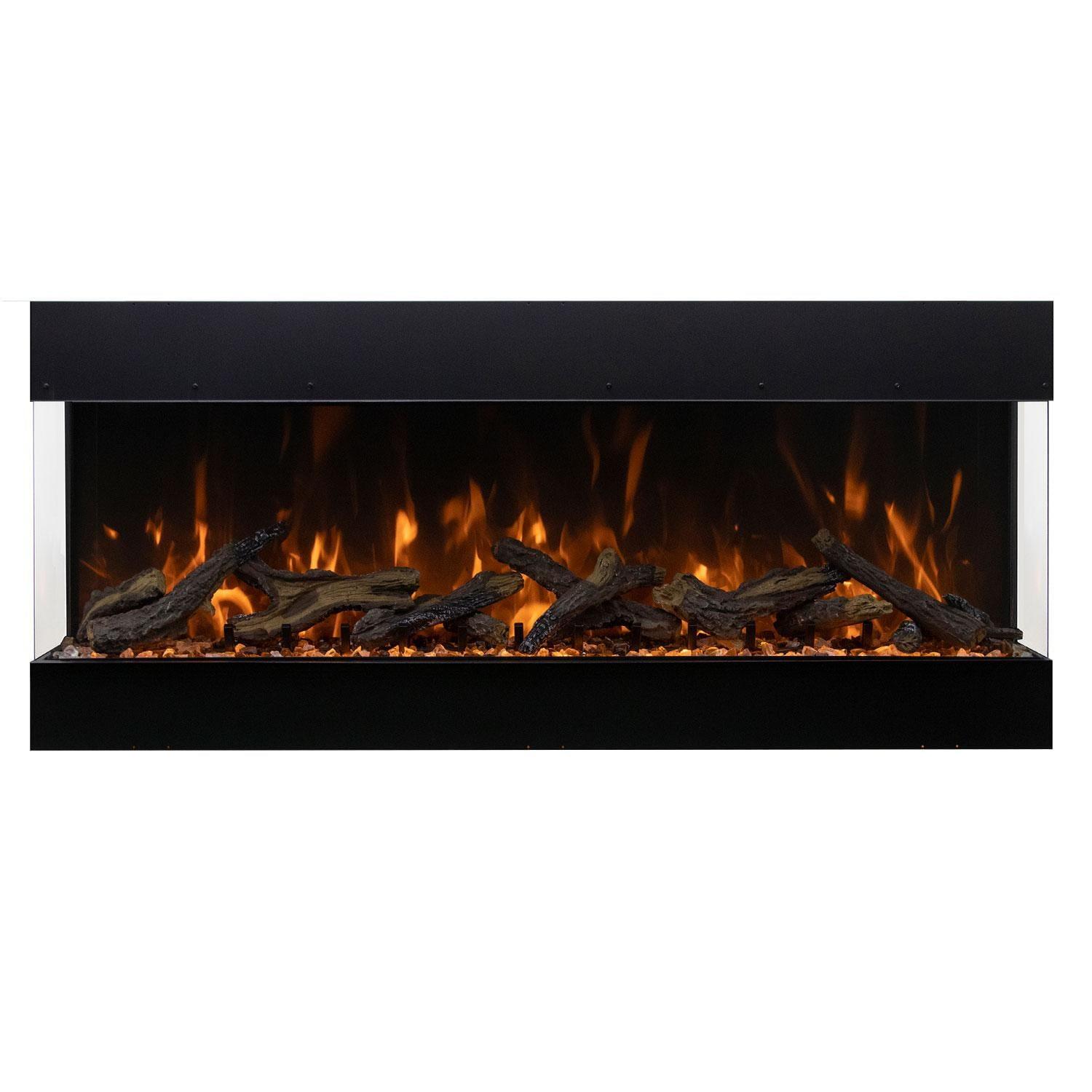 Amantii 55-Inch Black Glass Electric Fireplace with WiFi and Bluetooth