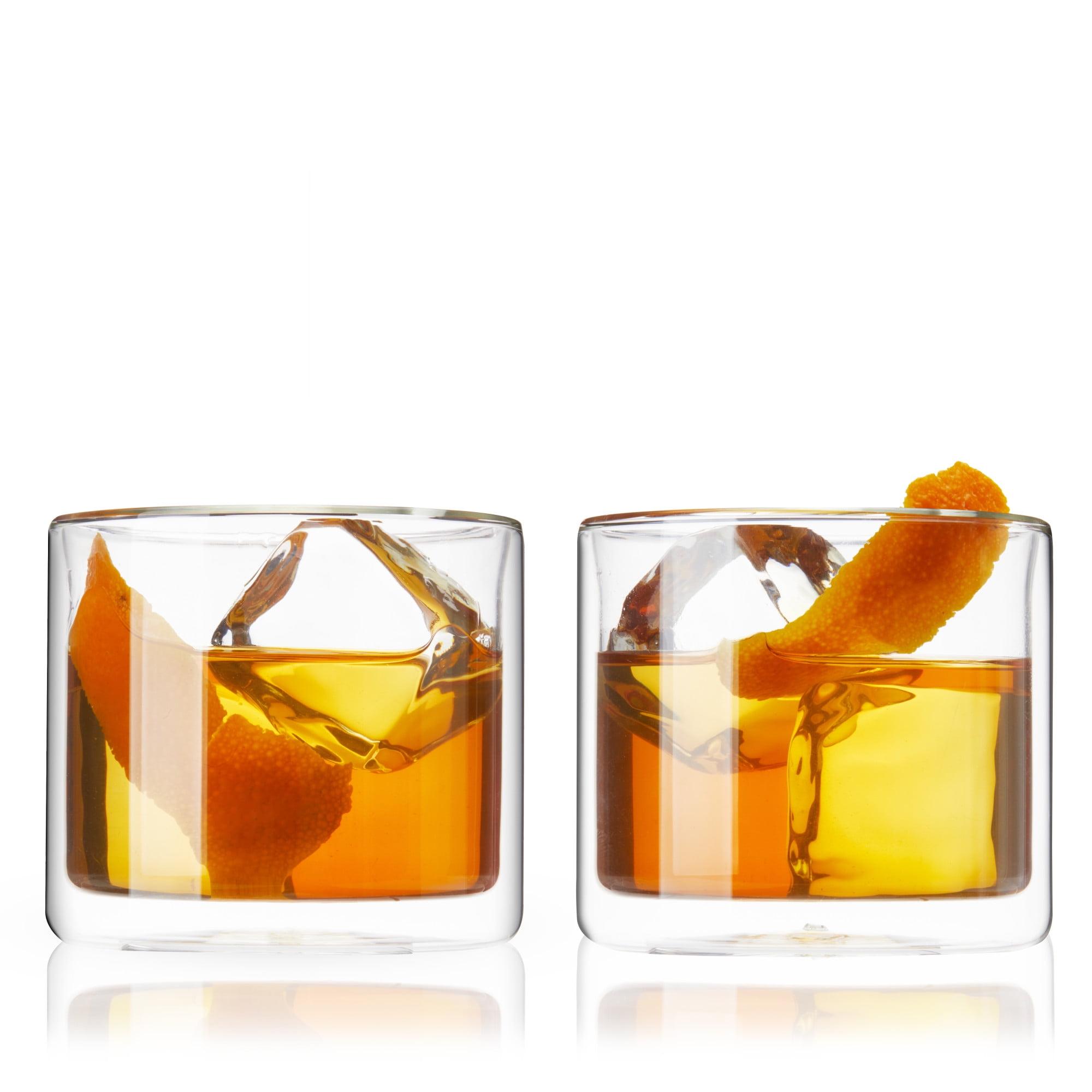 Clear Double Walled Borosilicate Old Fashioned Glasses Set