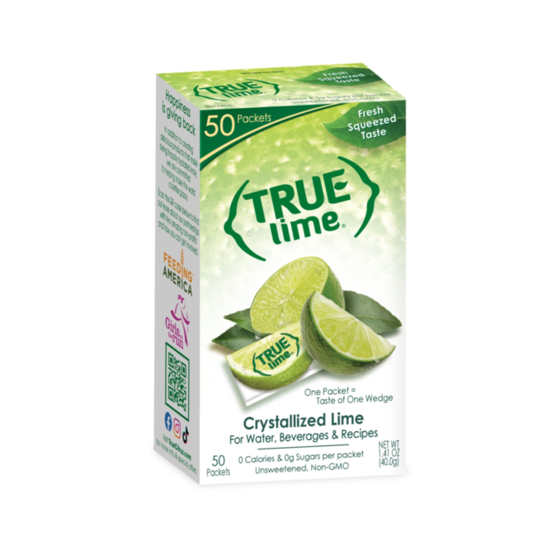True Lime Crystallized Water Enhancer Powder, 0 Calorie Lime Flavor, 1.41 oz., 50 Count Packets