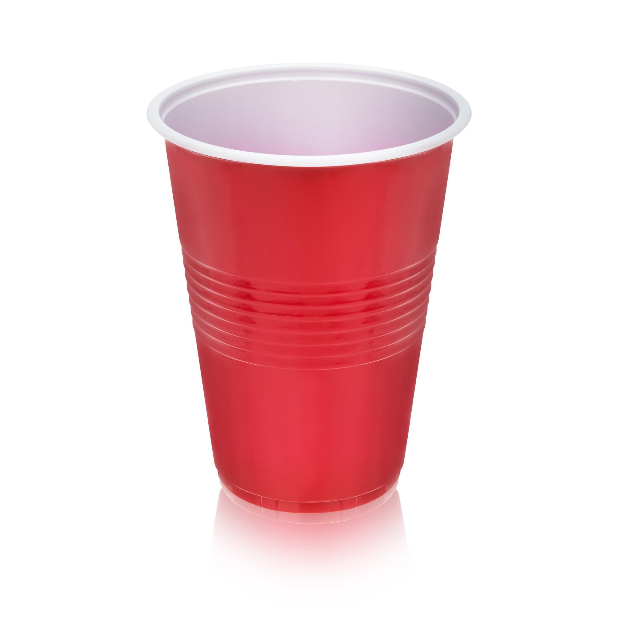 True Red Party Cups, disposable Cups for Parties, Cup, Perfect for Outdoor Drinking Games, Drink Tumblers, set of 24, 16oz, Red