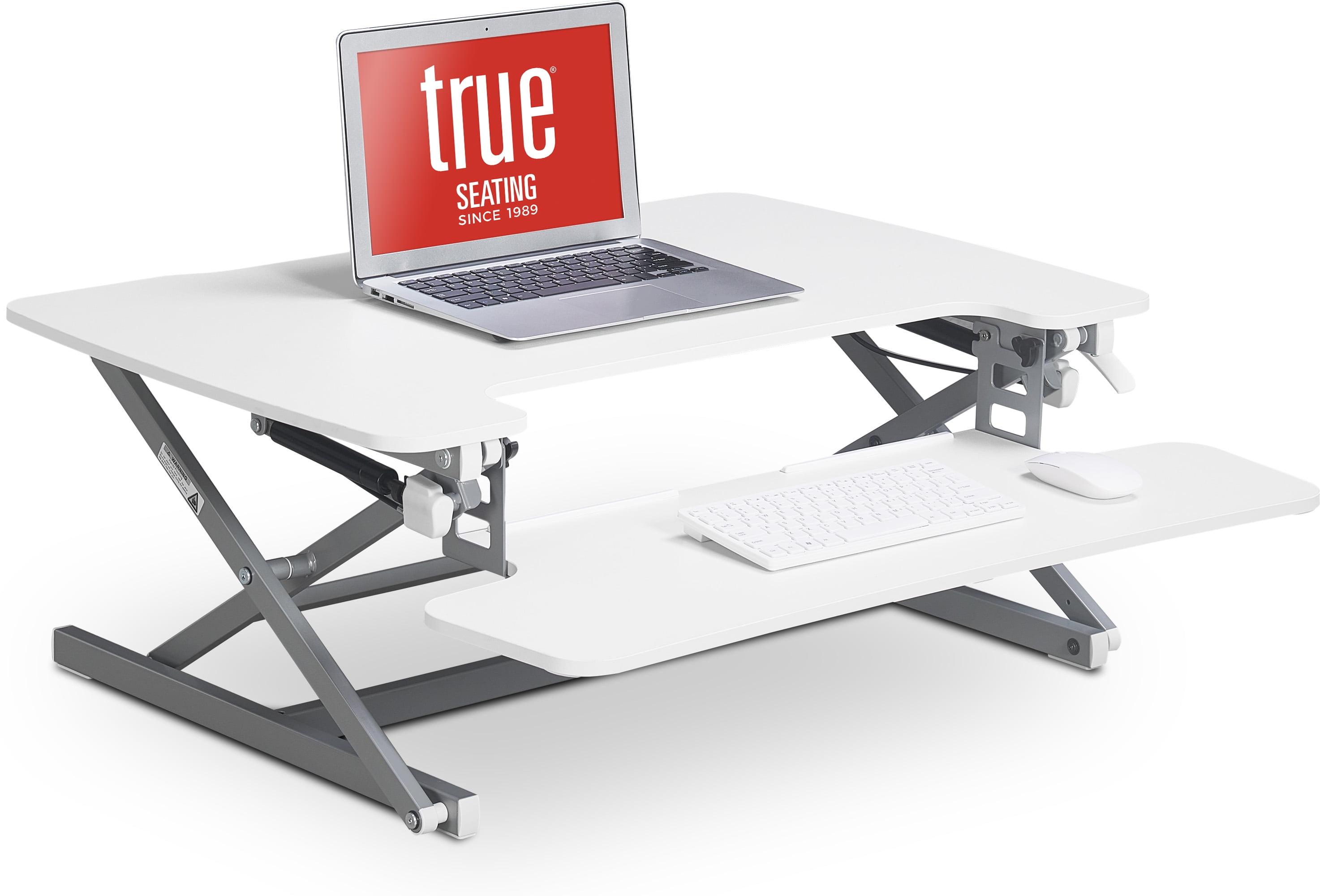 Large White Ergonomic Height Adjustable Standing Desk Converter