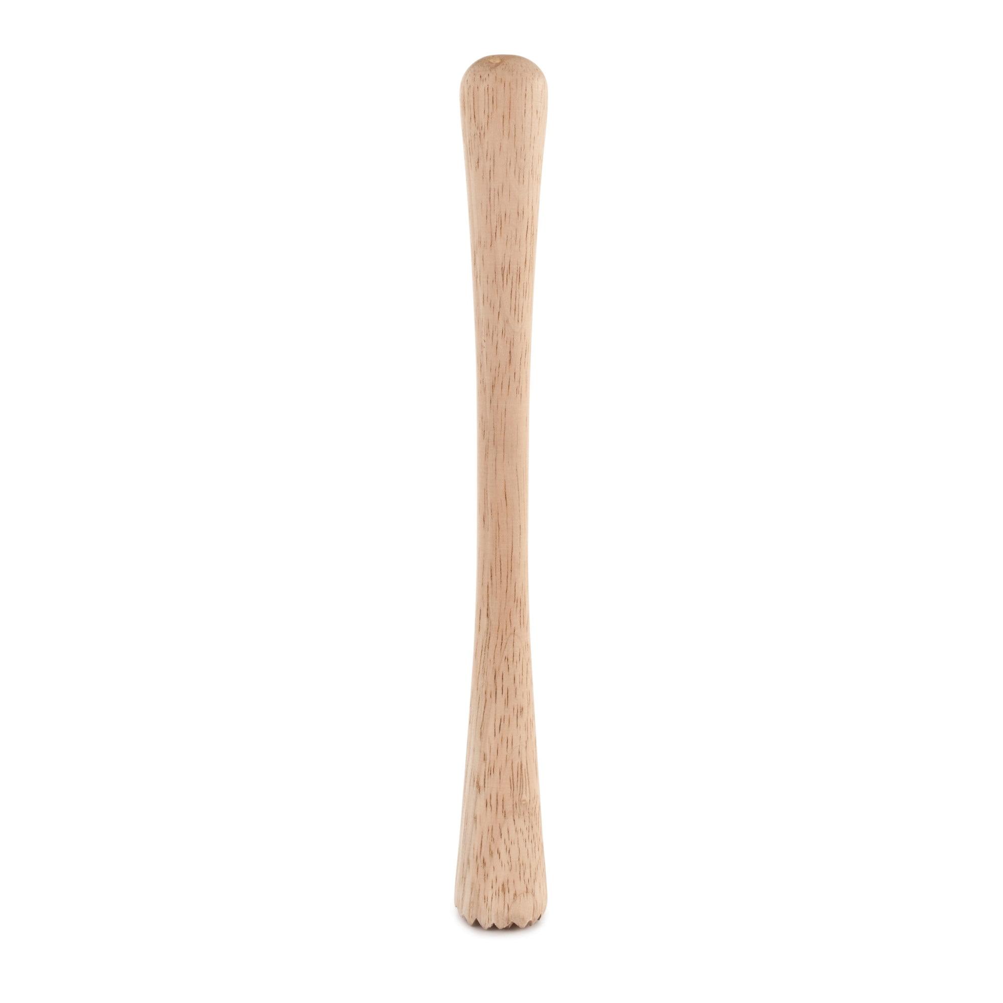 Natural Wood Ergonomic Cocktail Muddler with Serrated Base