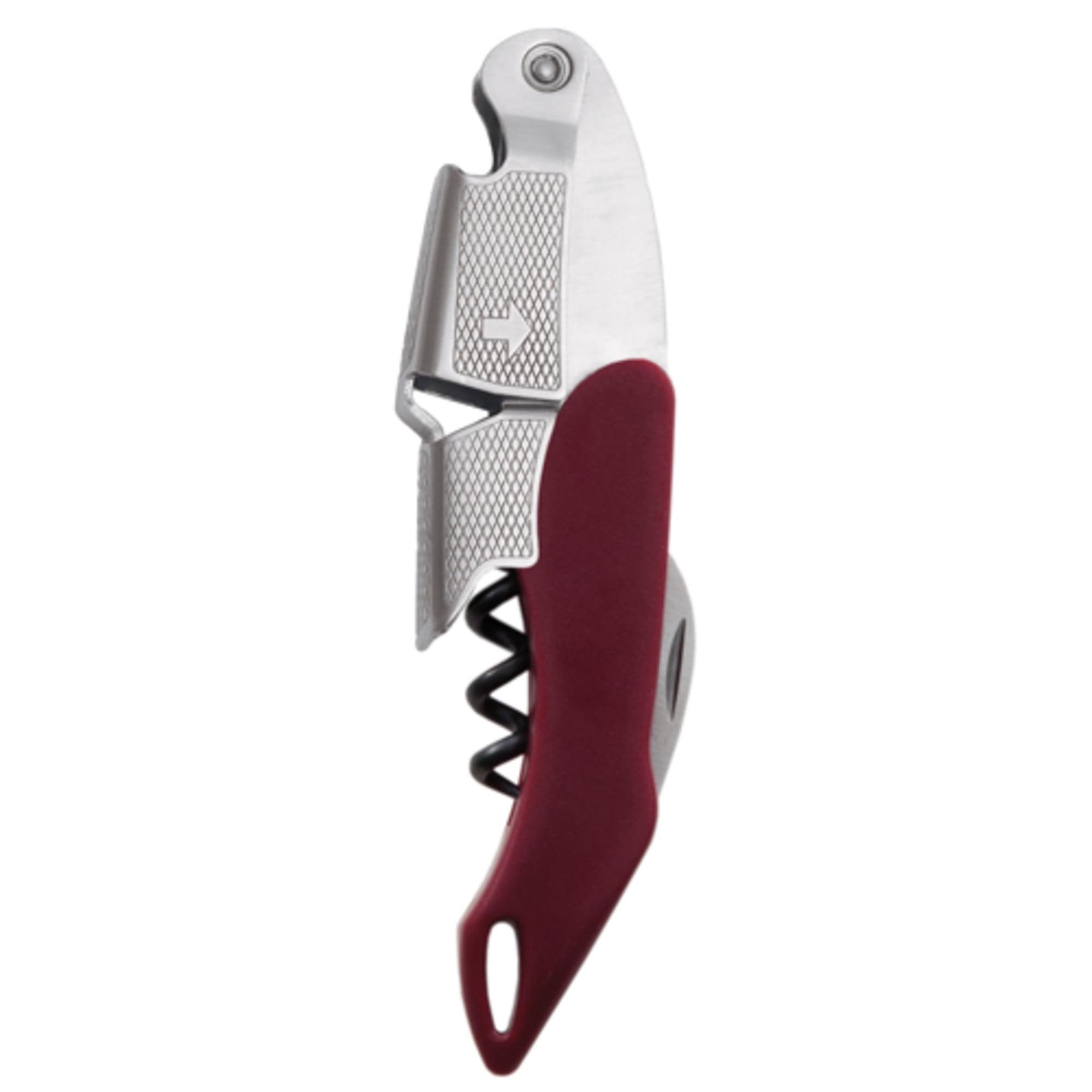 True Sommelier Waiter’s Corkscrew, Burgundy Stainless Steel Spring Loaded Wine Key