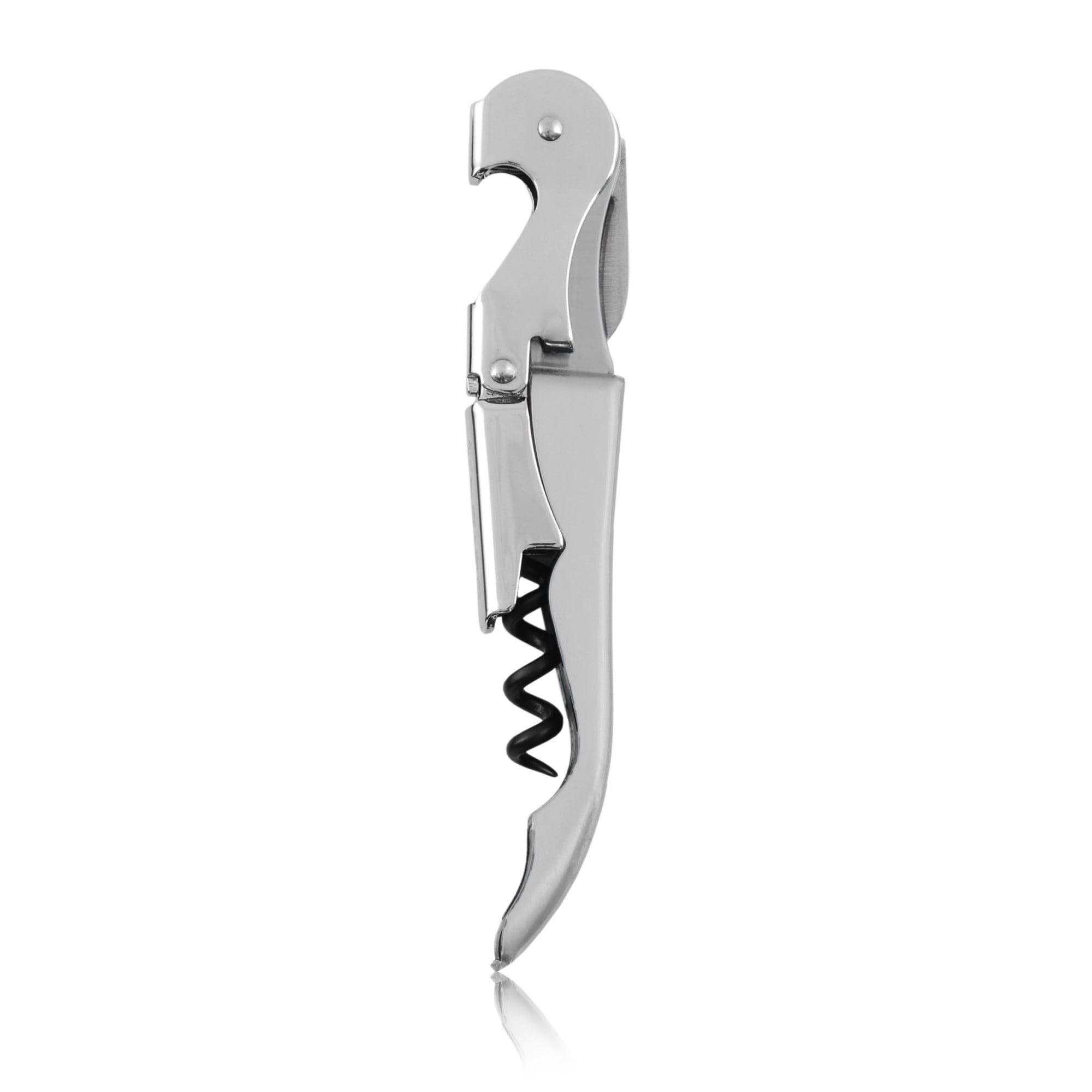 Stainless Steel Double Hinged Waiter's Corkscrew with Foil Cutter