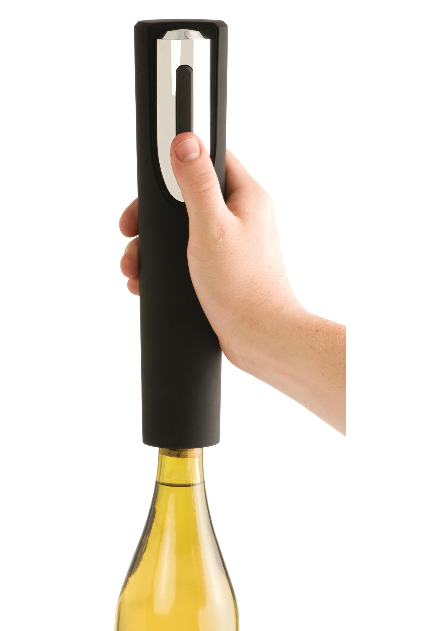 True Vino Drill Electric Wine Bottle Opener - Automatic Corkscrew Wine Opener with Foil Cutter and Stand - Black Set of 1