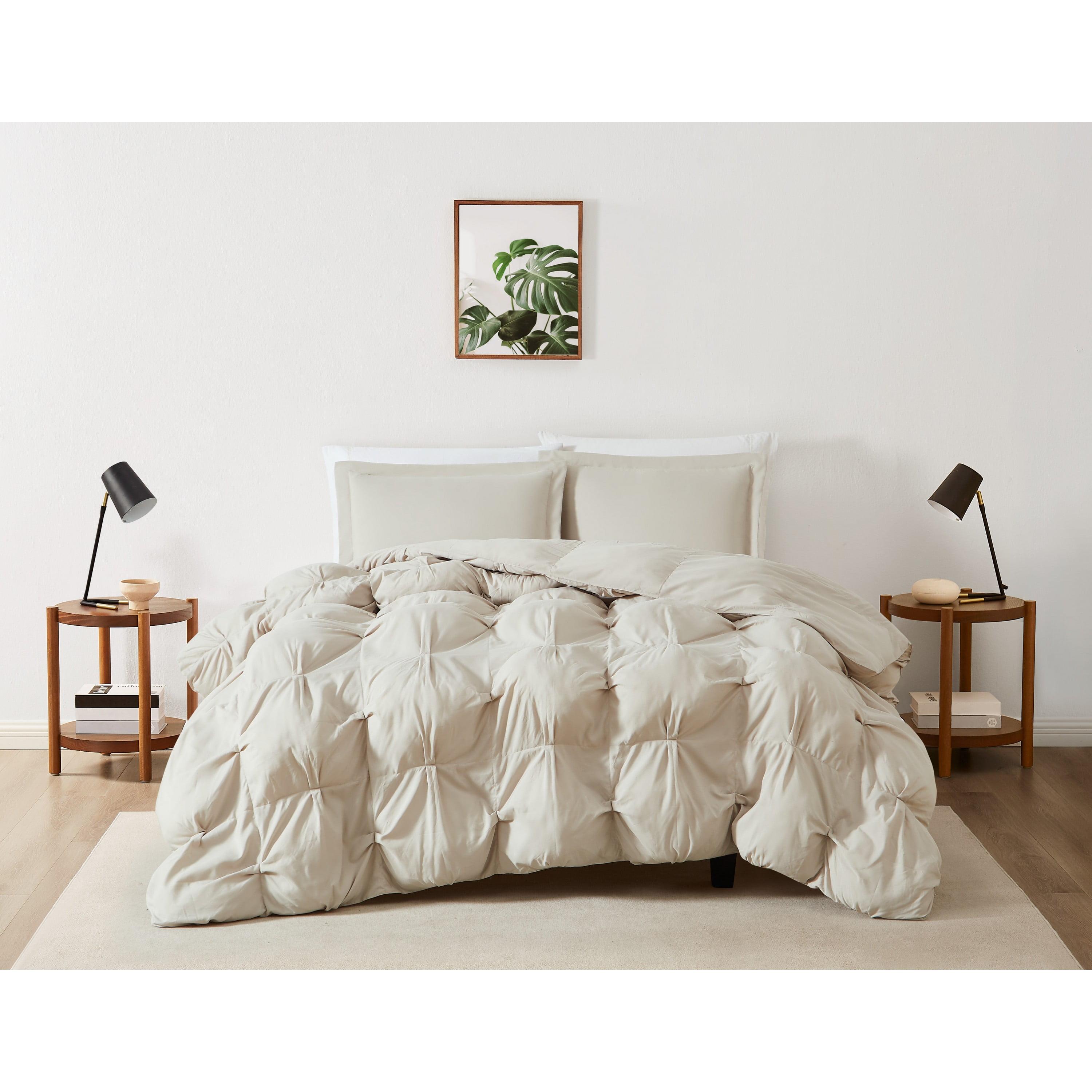 Beige Twin Microfiber Down Alternative Comforter Set