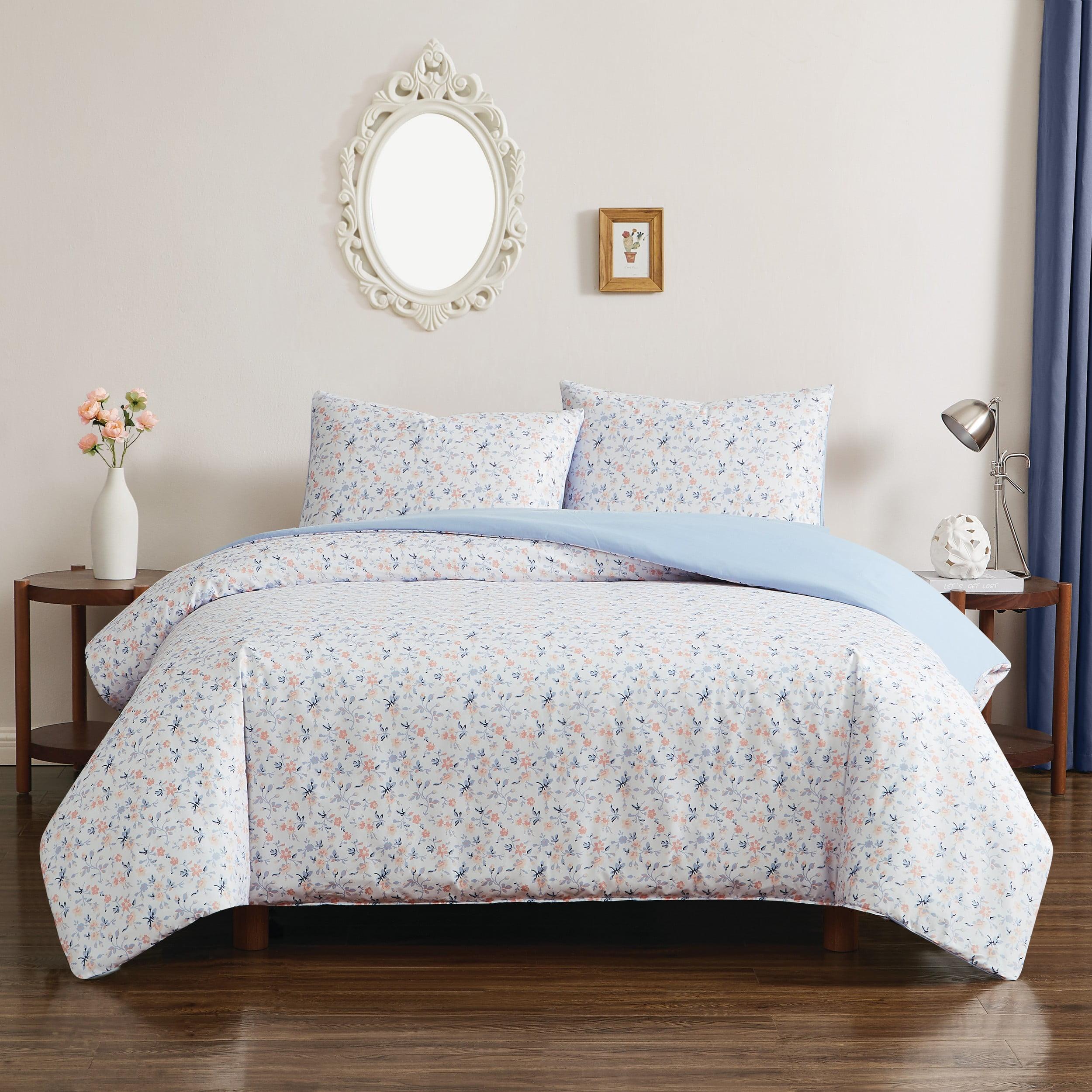 Plain Weave Floral Duvet Cover Set