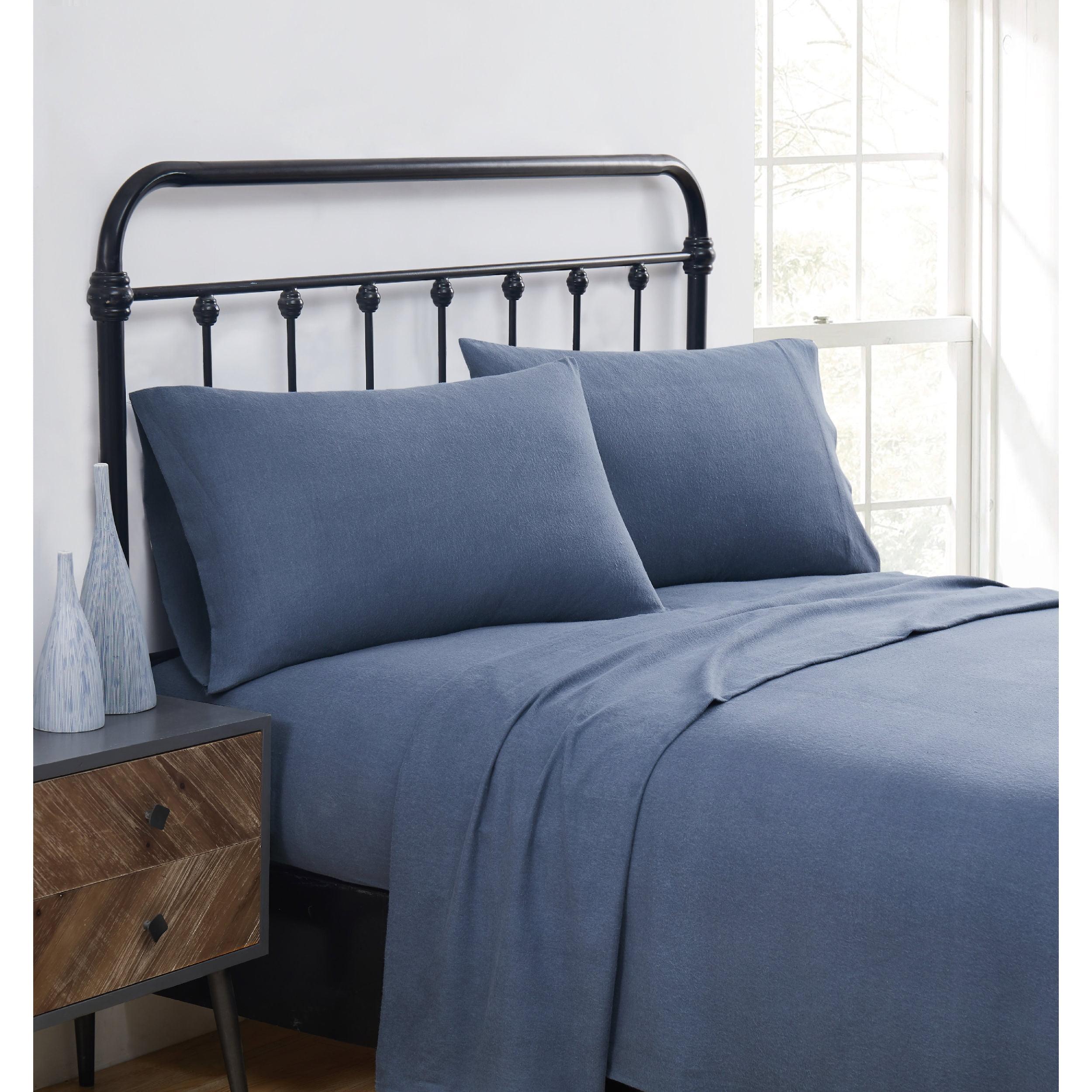 Truly Soft Solid Blue Flannel Sheet Set